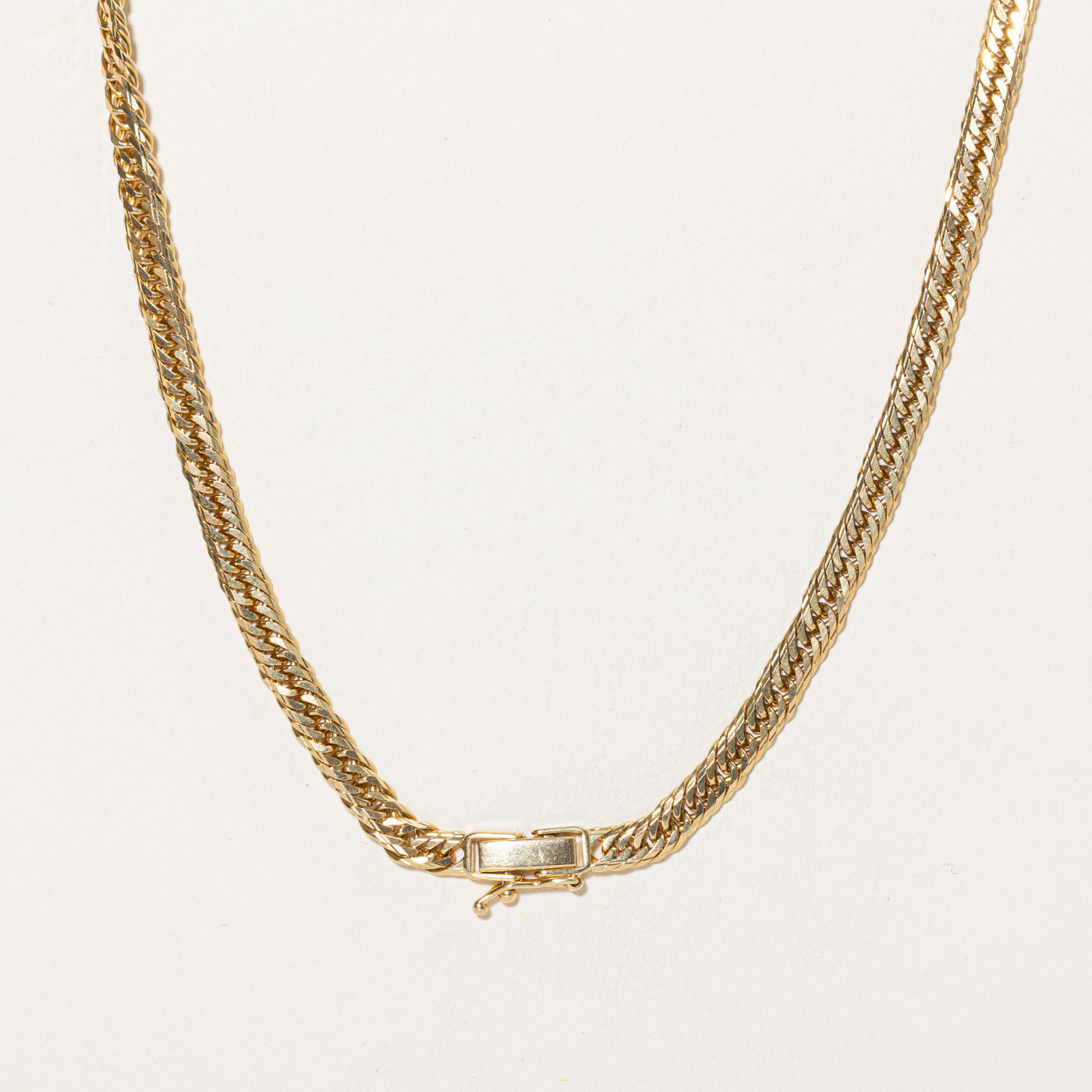 18K Yellow Gold Herringbone Link Chain | 15.5"