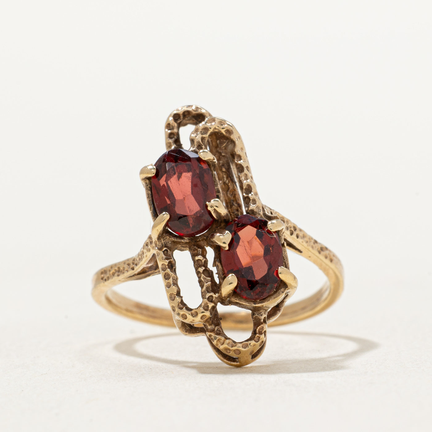 Two Stone Garnet Abstract Ring | 1.00ctw | SZ 5