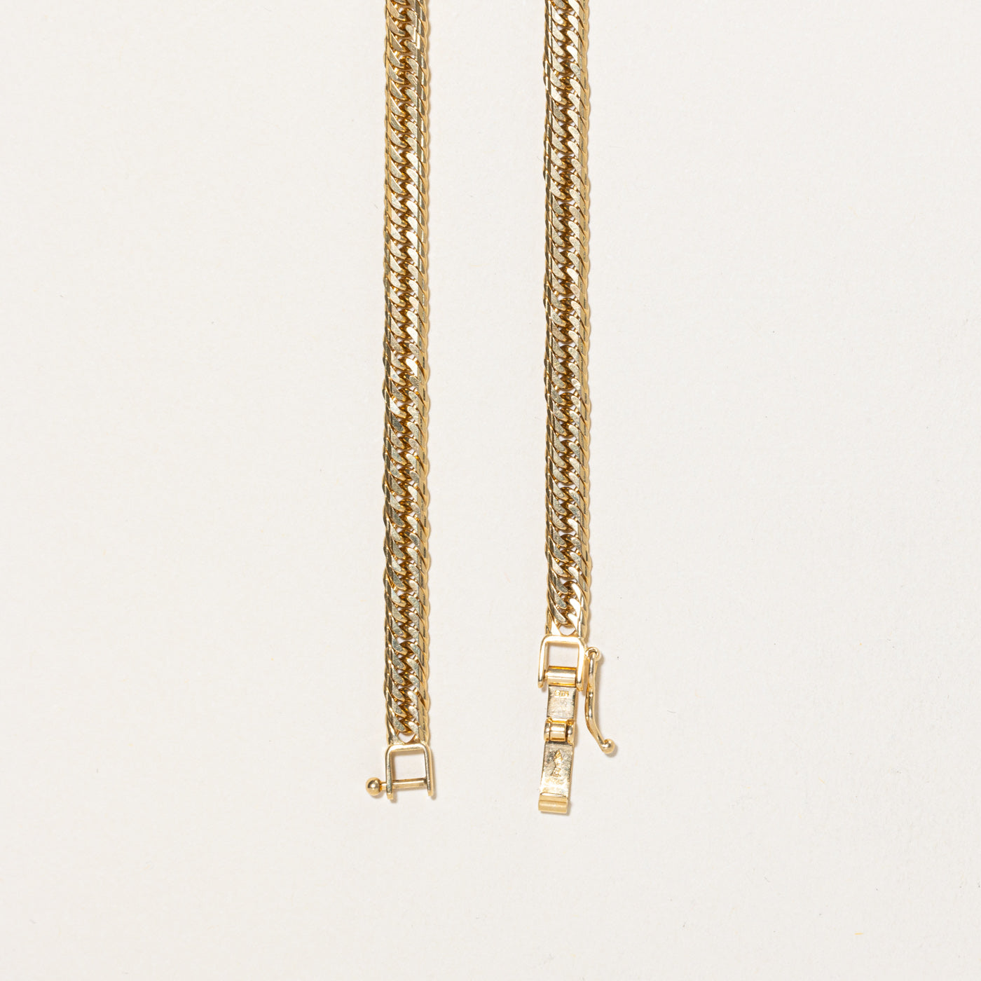 18K Yellow Gold Herringbone Link Chain | 15.5"