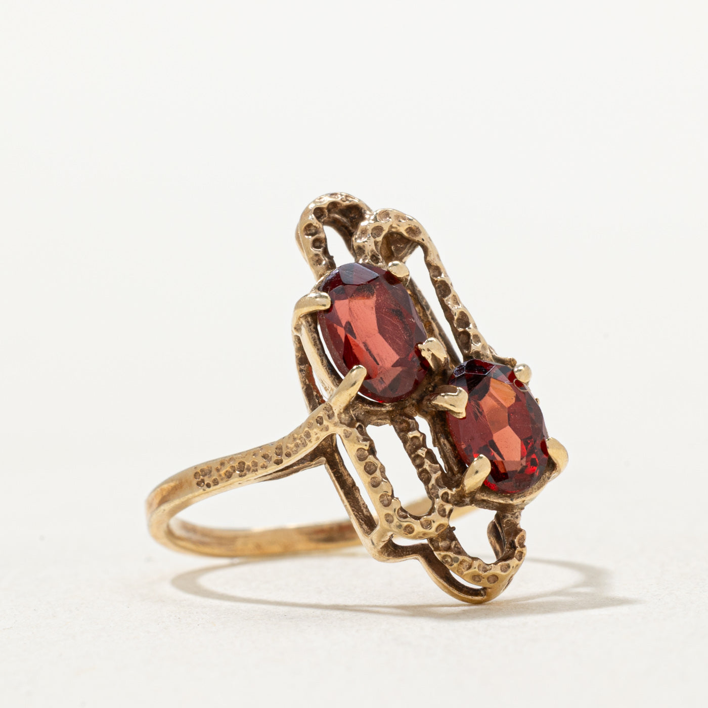 Two Stone Garnet Abstract Ring | 1.00ctw | SZ 5