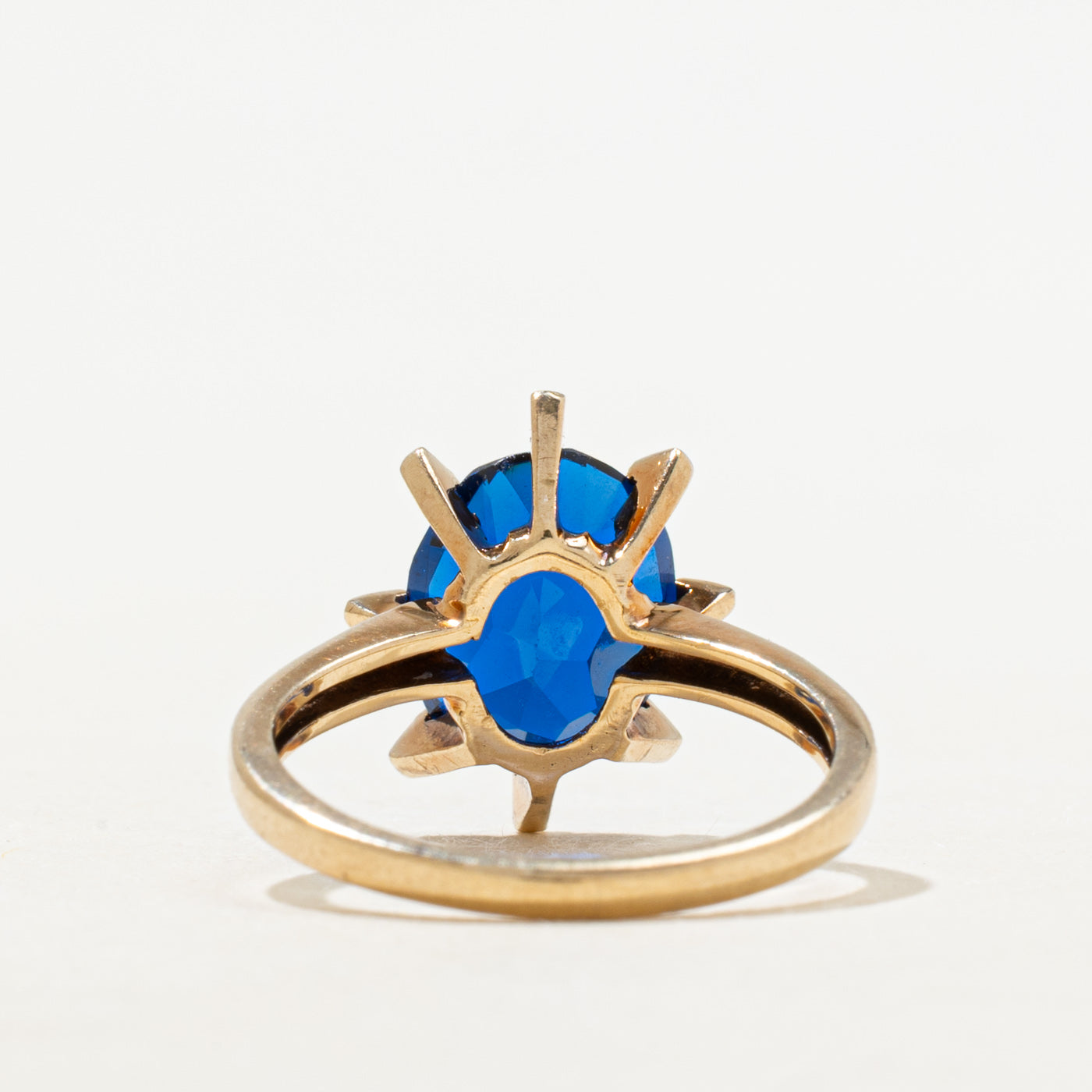 Oval Cut Synthetic Sapphire Ring | 2.98ct | SZ 5.5