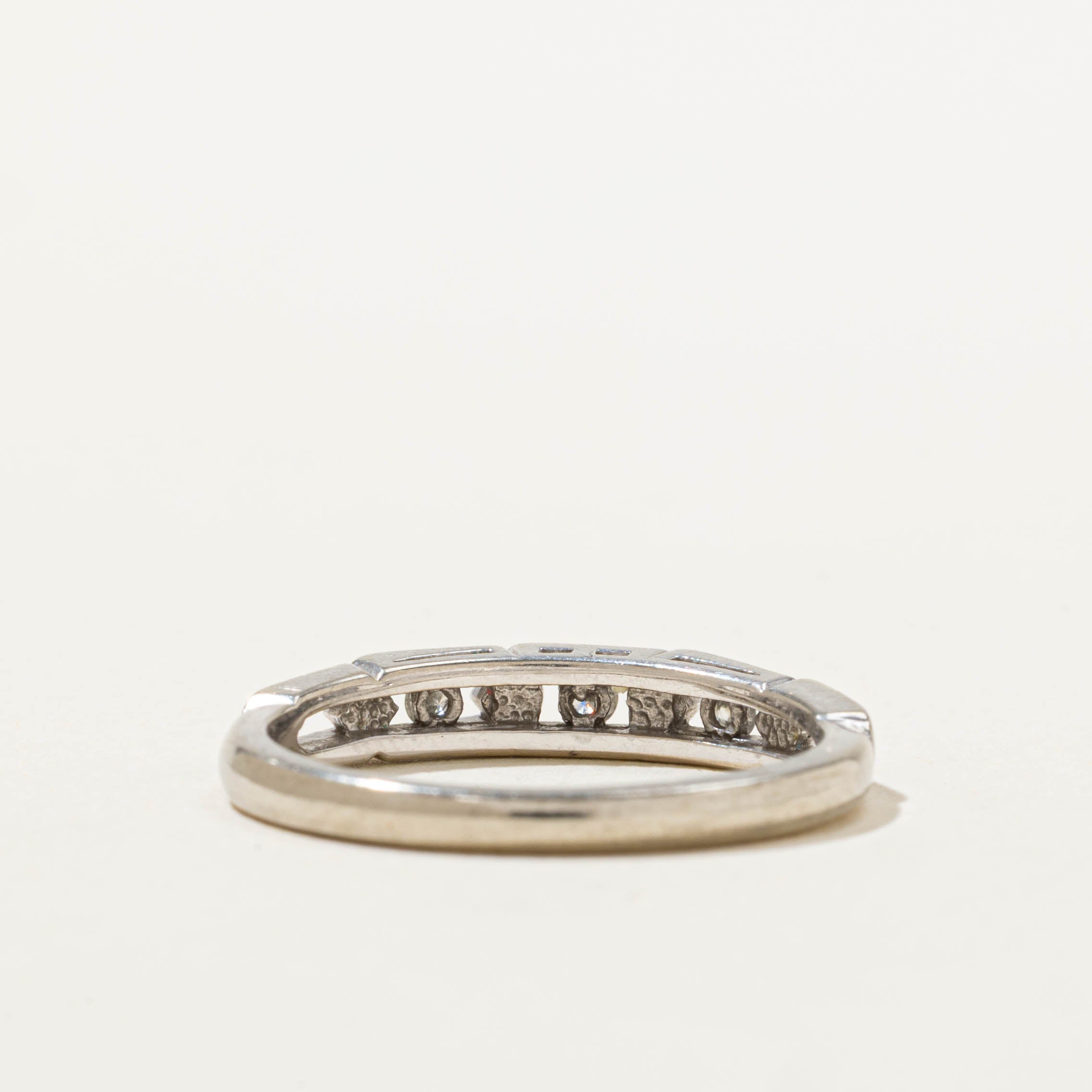 14k Three Stone Diamond Chain Link Design Ring | SZ 6.5
