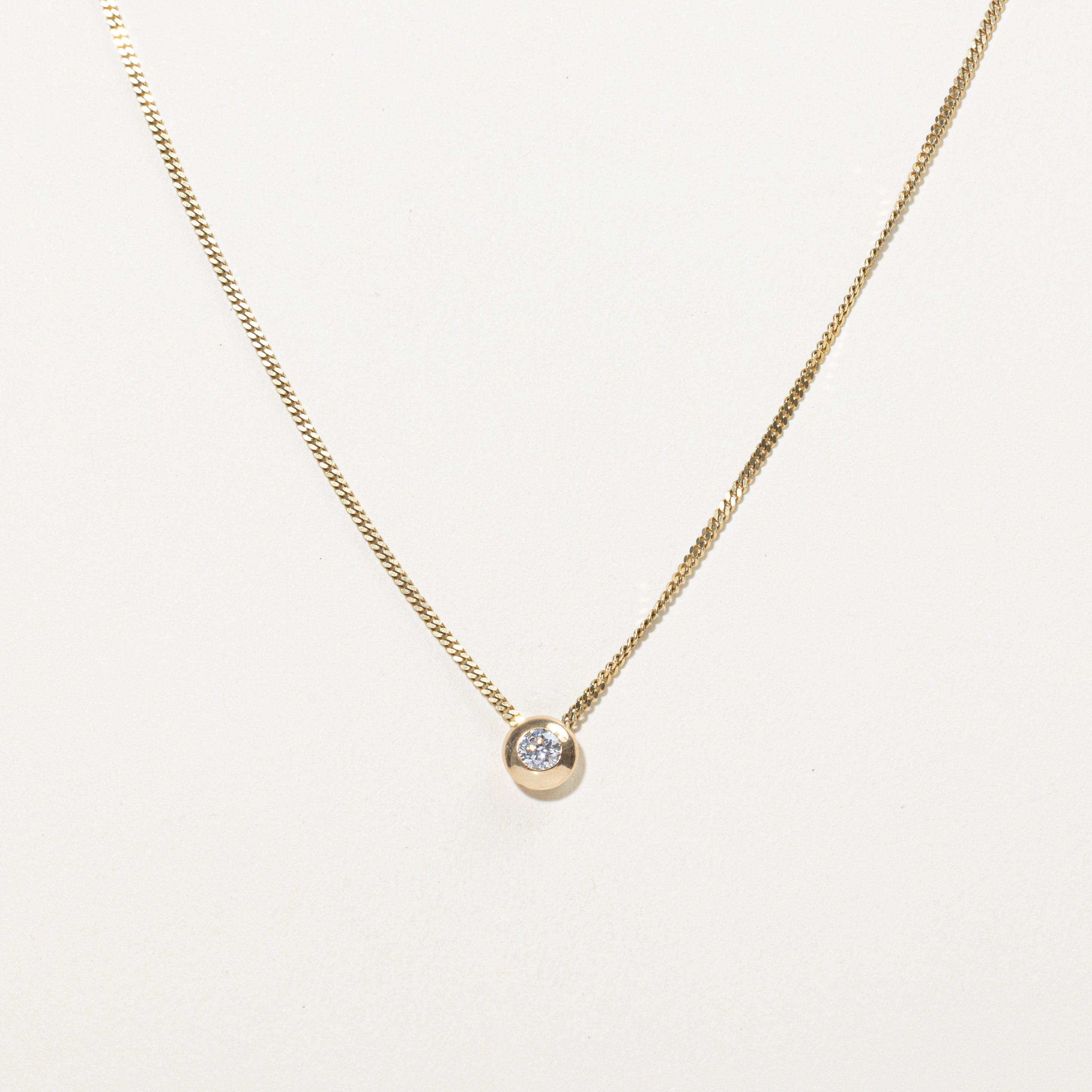 Bezel Set Diamond Pendant Necklace | 0.20ct | 22"
