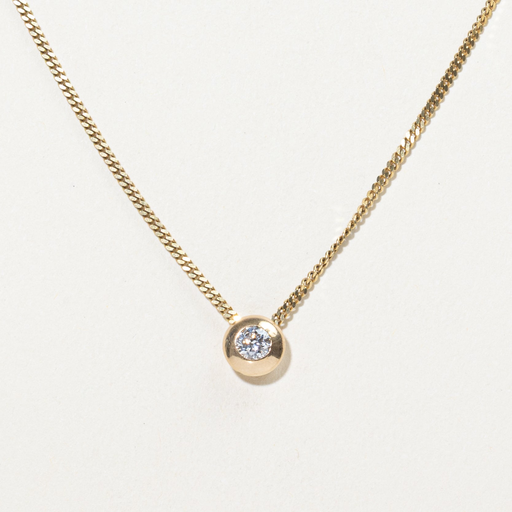 Bezel Set Diamond Pendant Necklace | 0.20ct | 22"