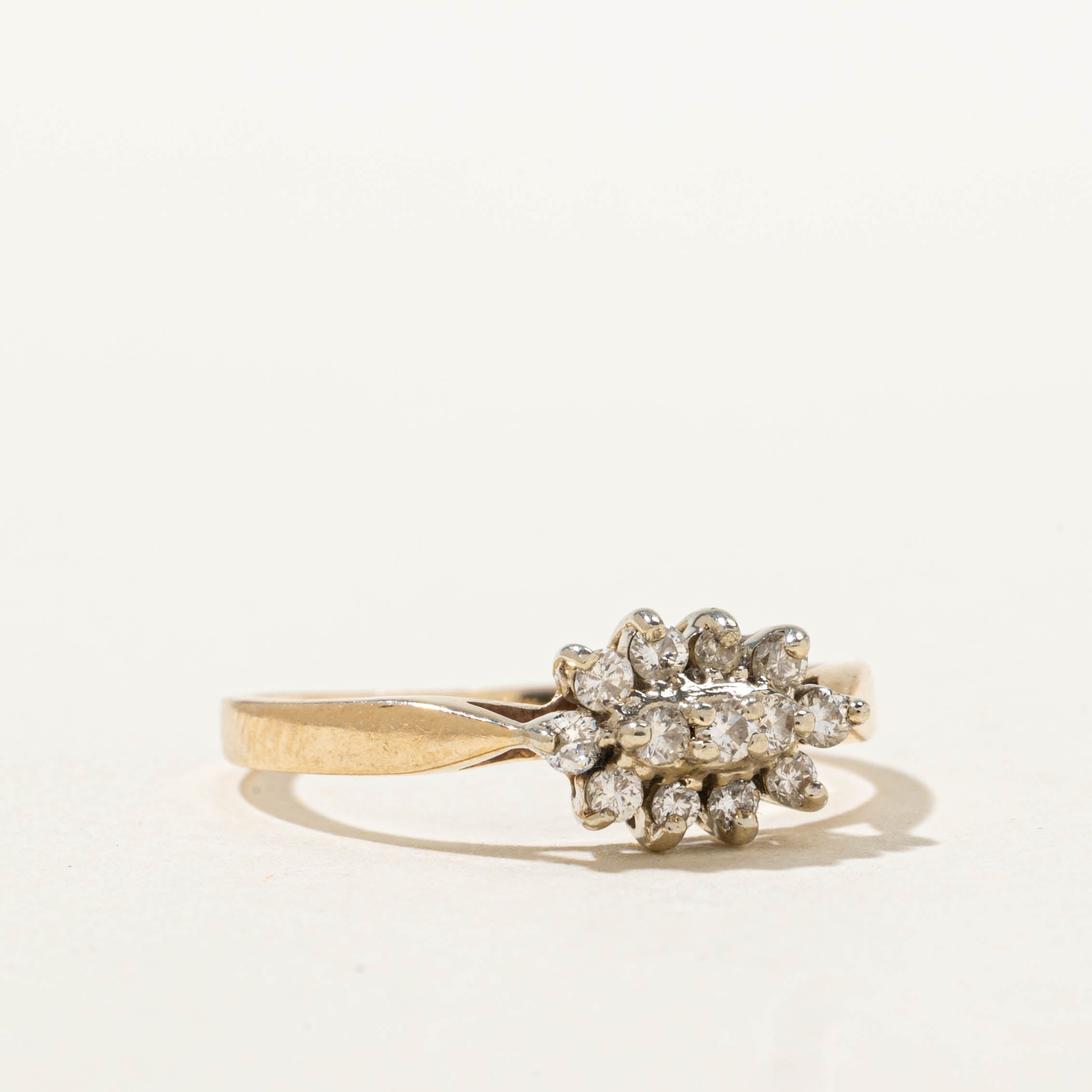 14k Diamond Petal Cluster Ring | SZ 6