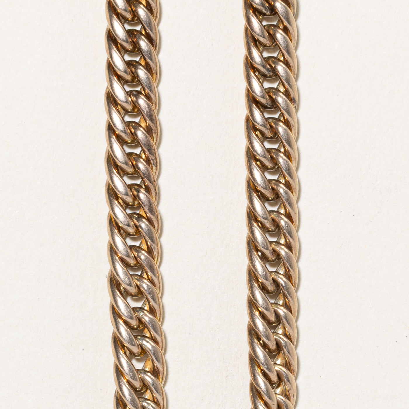 9K Yellow Gold Curb Link Watch Chain | 15.5"