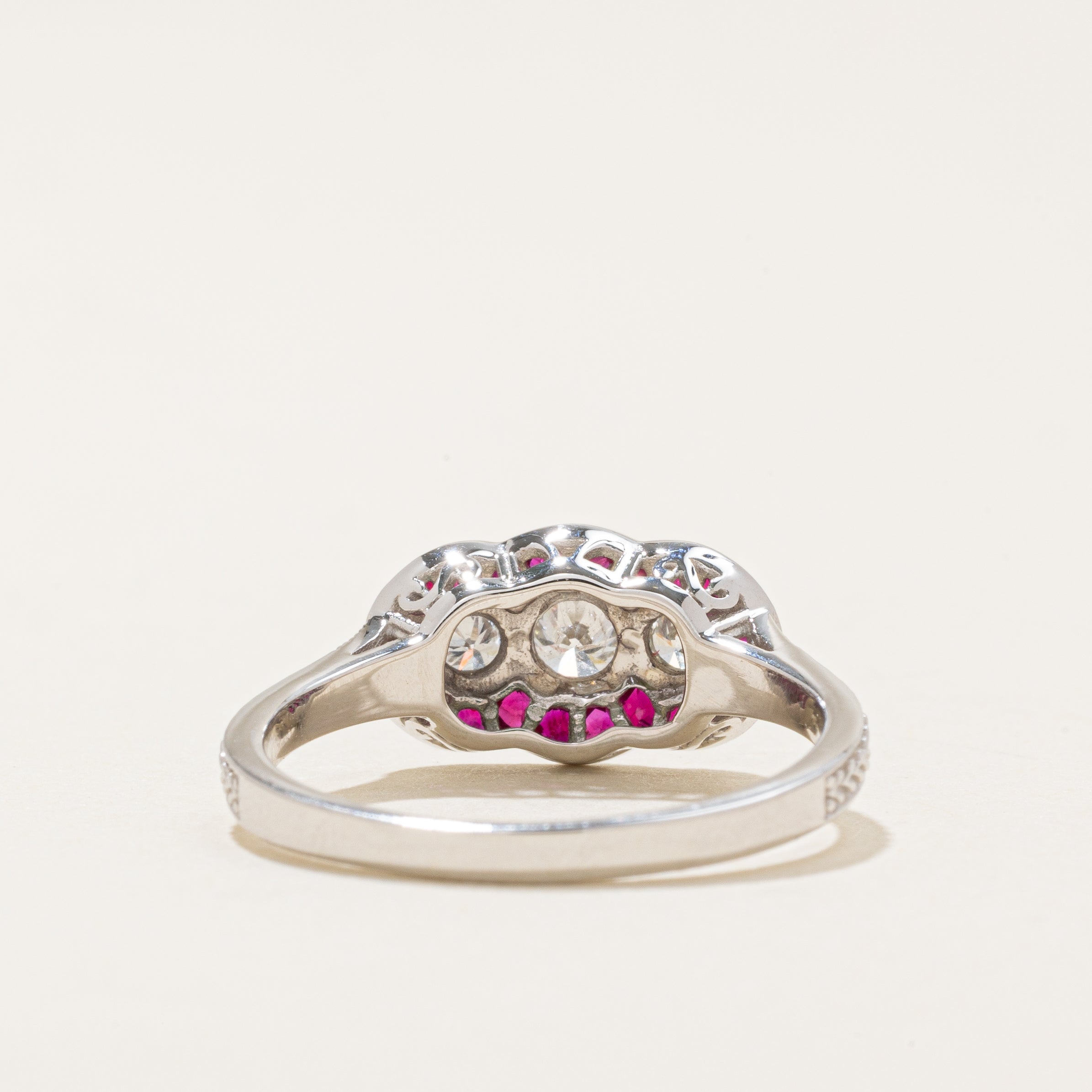 '100 Ways' Art Deco Inspired Ruby and Diamond Ring |SZ 6.75