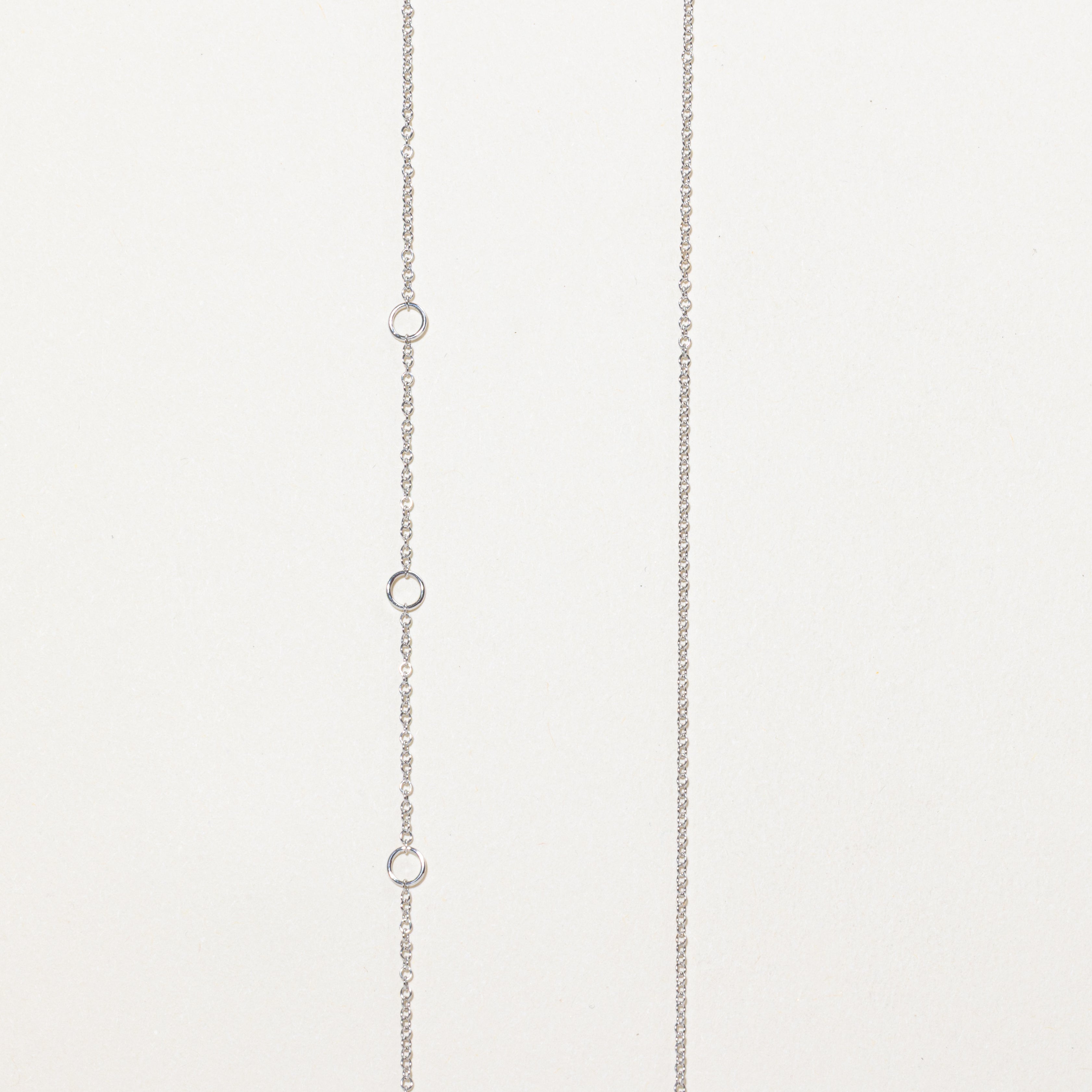 18k White Gold Diamond Oval Pendant Necklace | 0.12ct | 18"