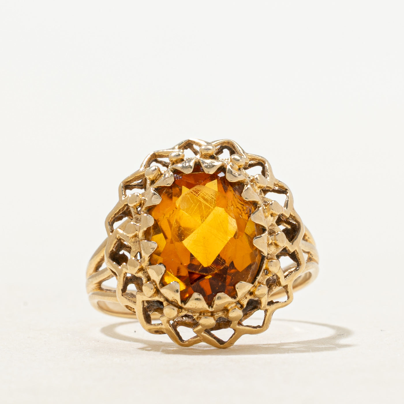 Citrine Openwork Cocktail Ring | 2.07ct | SZ 3.75