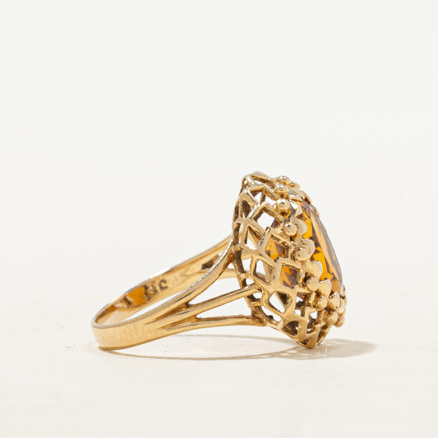 Citrine Openwork Cocktail Ring | 2.07ct | SZ 3.75