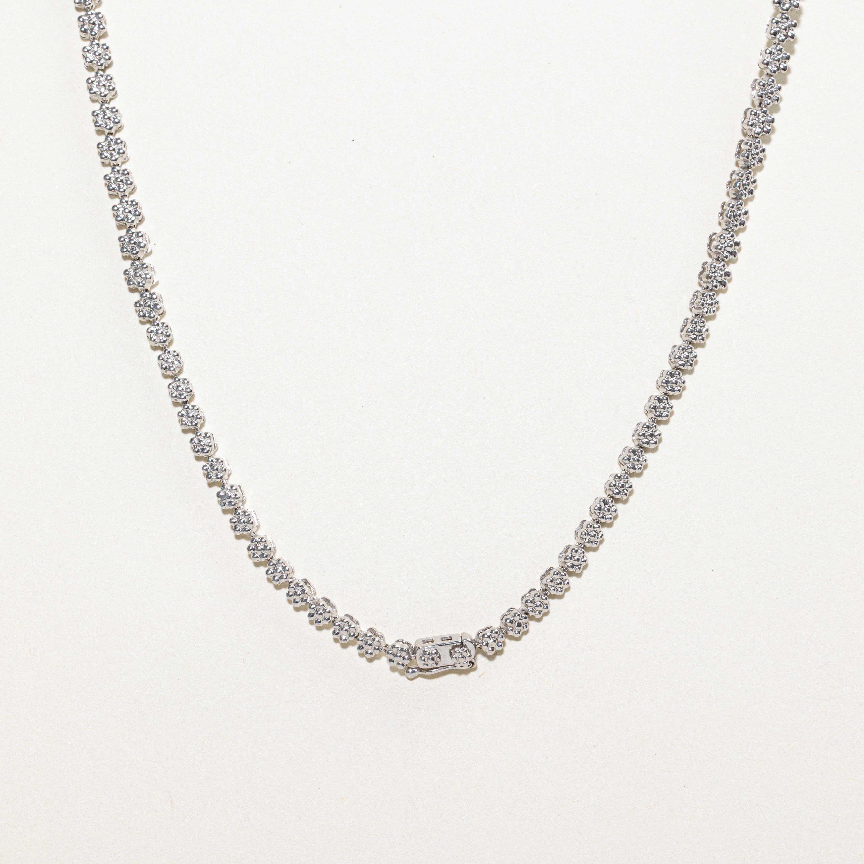 White Gold Illusion Set Diamond Encrusted Necklace | 1.70ct | 16"