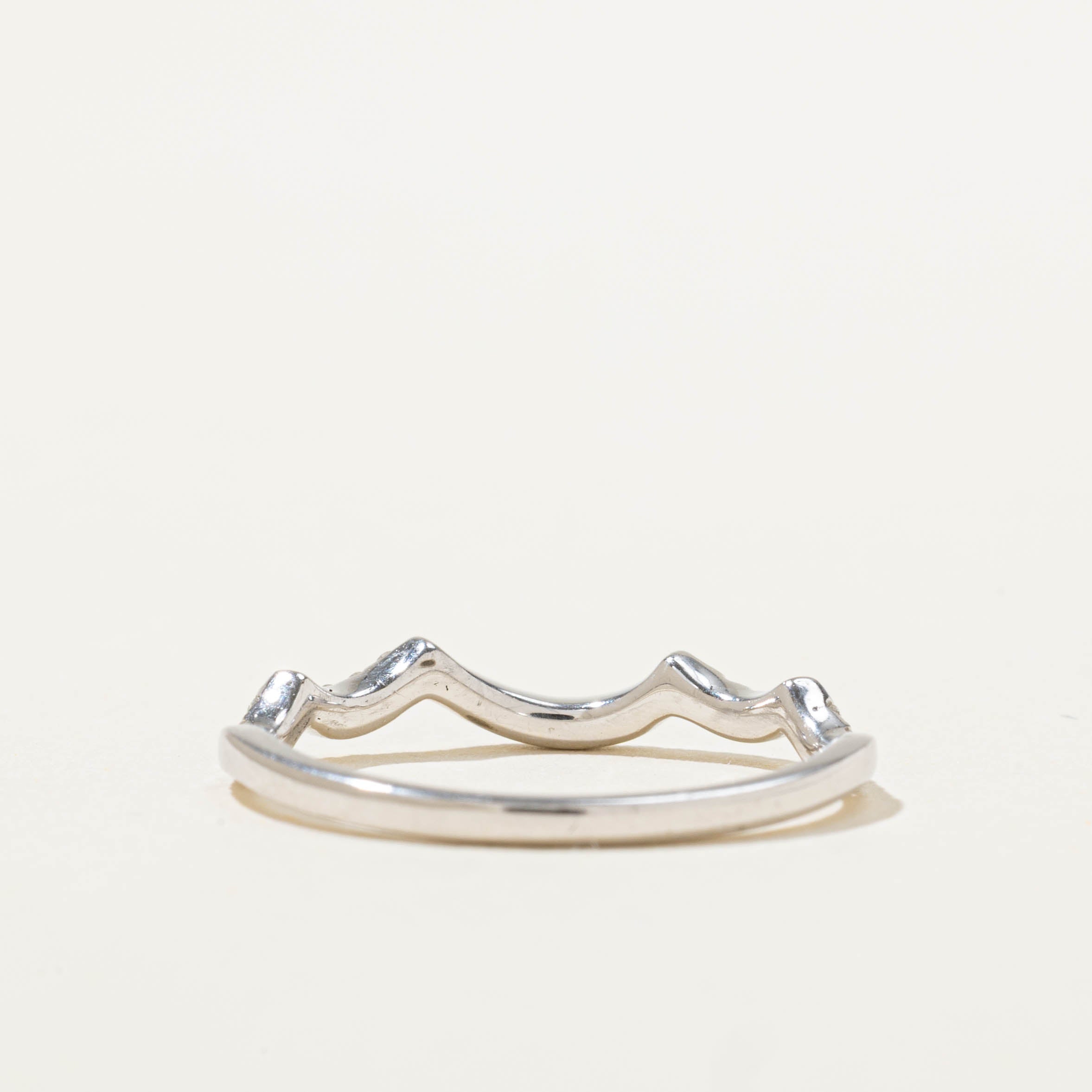 14k Wave Pavé Set Diamond Contour Ring | SZ 7