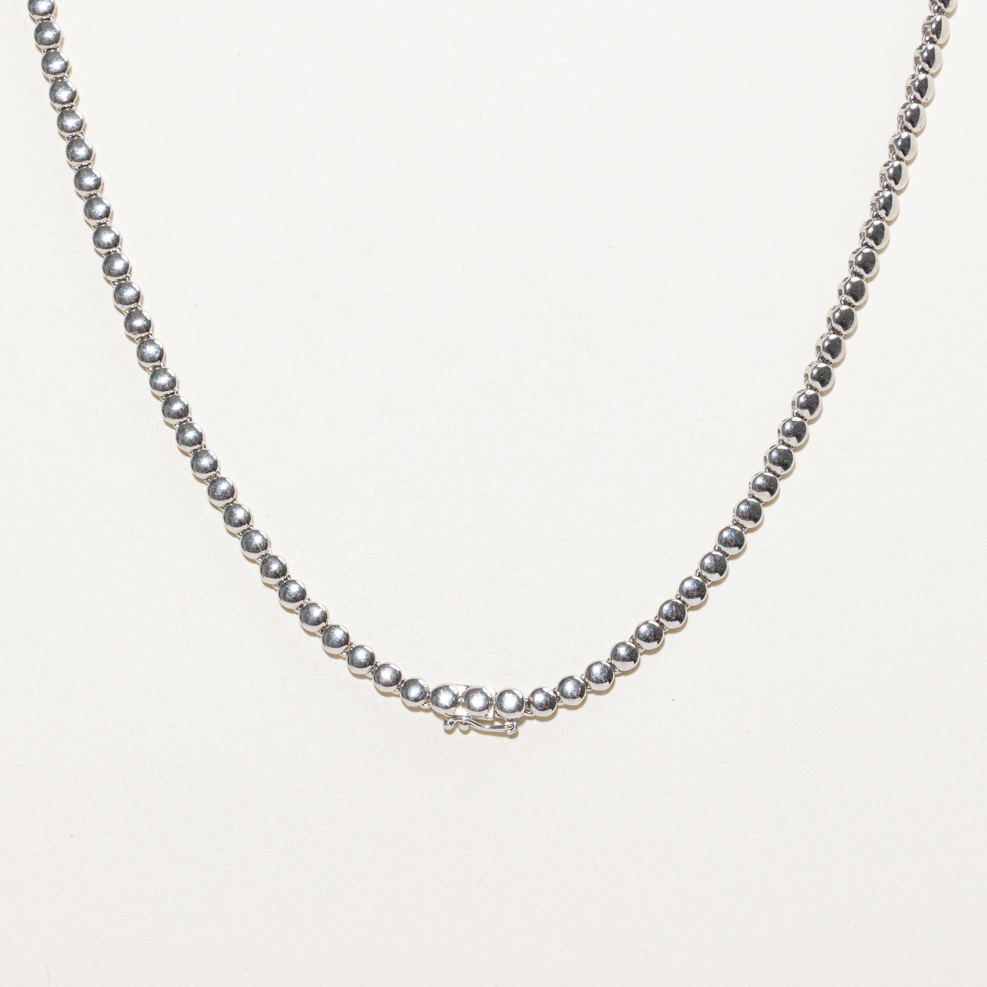 18k White Gold Bezel Set Diamond Circle Necklace | 0.63ct | 18"