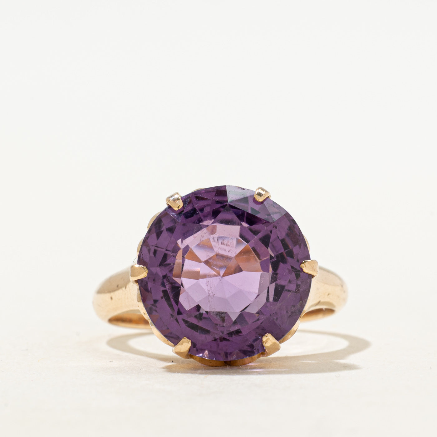 Round Cut Amethyst Cocktail Ring | 9.48ct | SZ 8.5