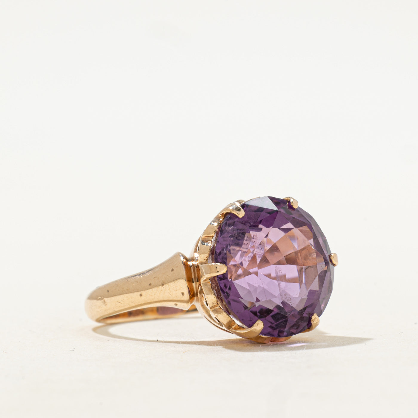 Round Cut Amethyst Cocktail Ring | 9.48ct | SZ 8.5