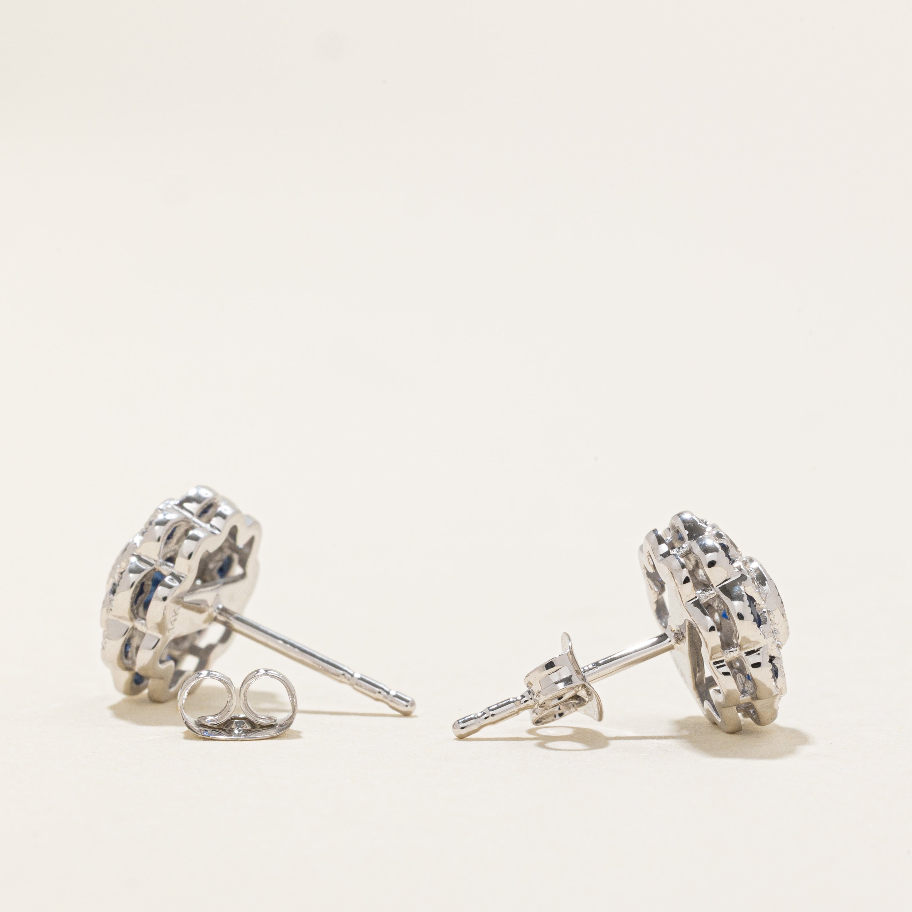 '100 Ways' Art Deco Inspired Diamond and Sapphire Earrings