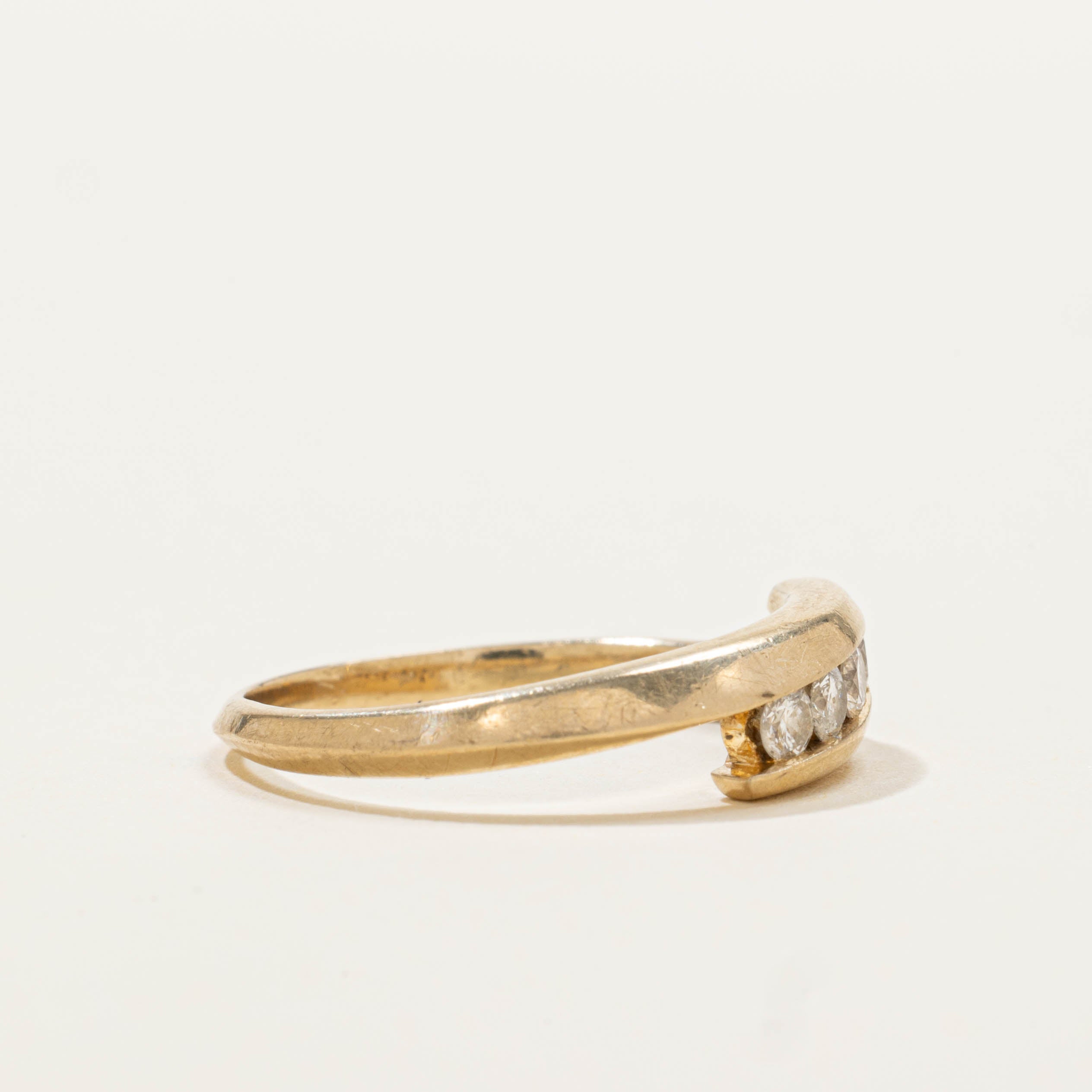 14k Five Stone Diamond Bypass Ring | SZ 6.5
