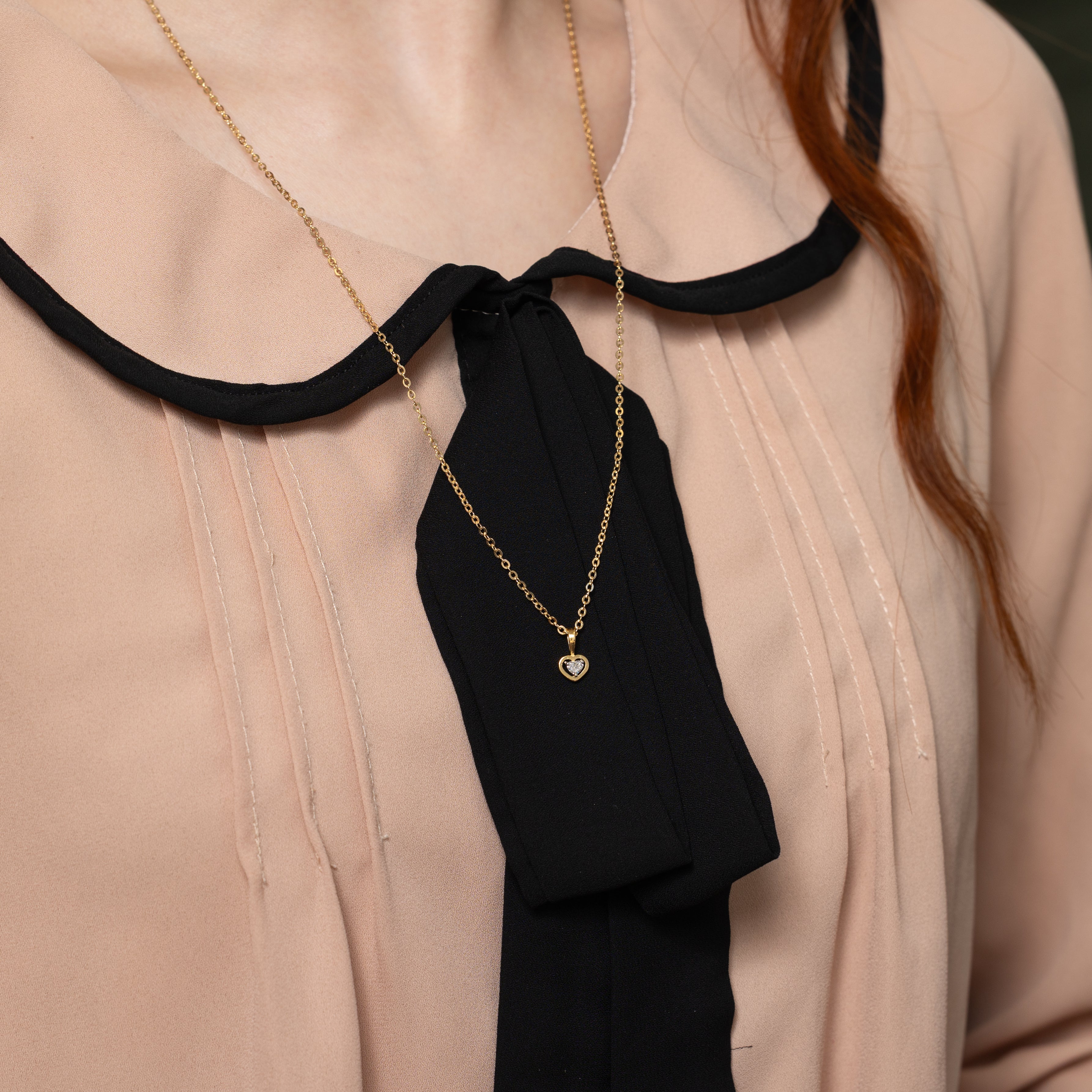 18k Heart Cut Diamond Pendant Necklace | 0.10ct | 23"