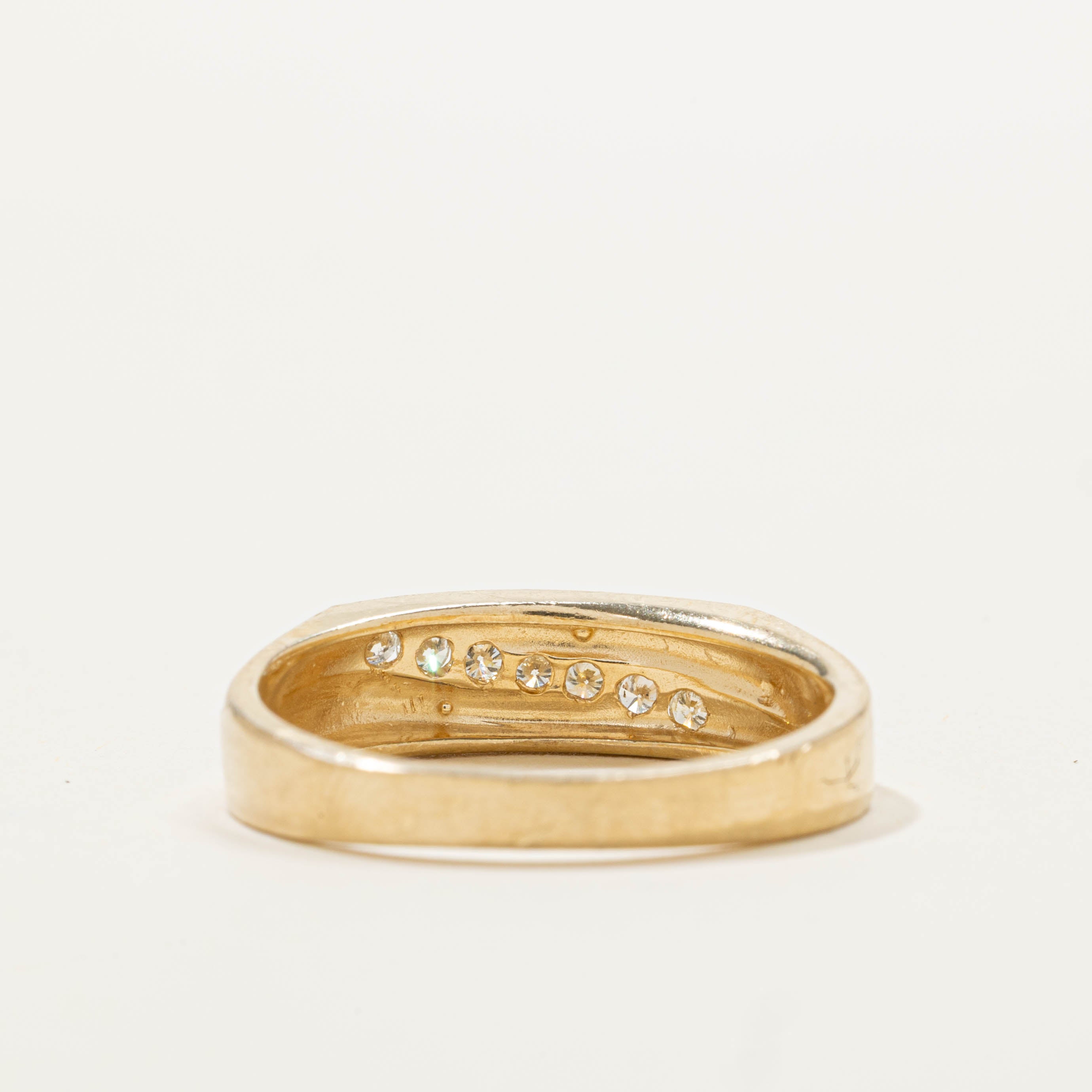 14k Diagonal Channel Set Diamond Band | SZ 10
