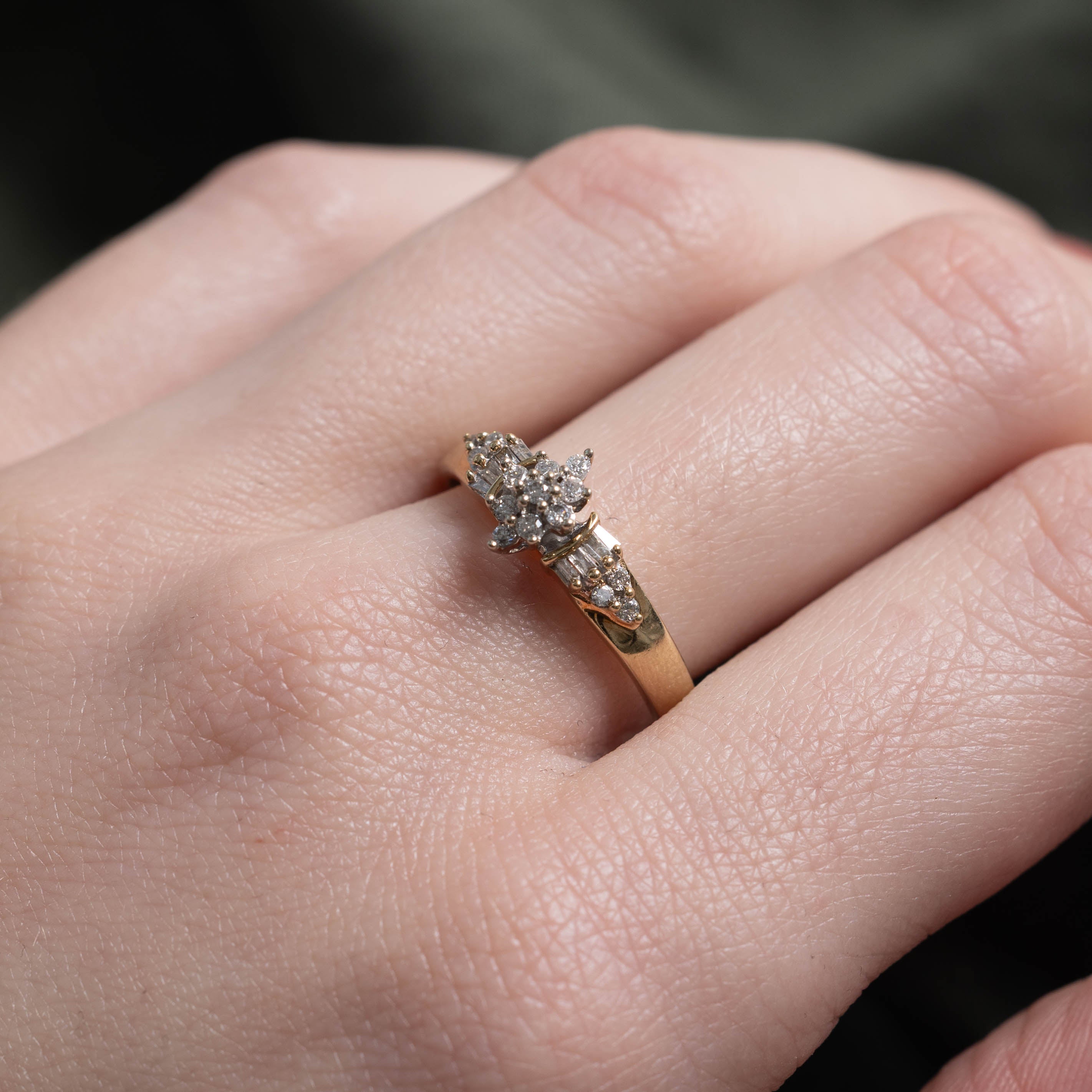 10k Diamond Petal Cluster Ring | SZ 8.25