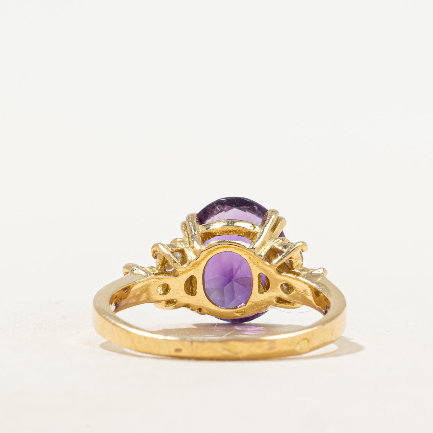 18k Amethyst & Diamond Cocktail Ring | 3.15ct, 0.30ctw | SZ 7.25