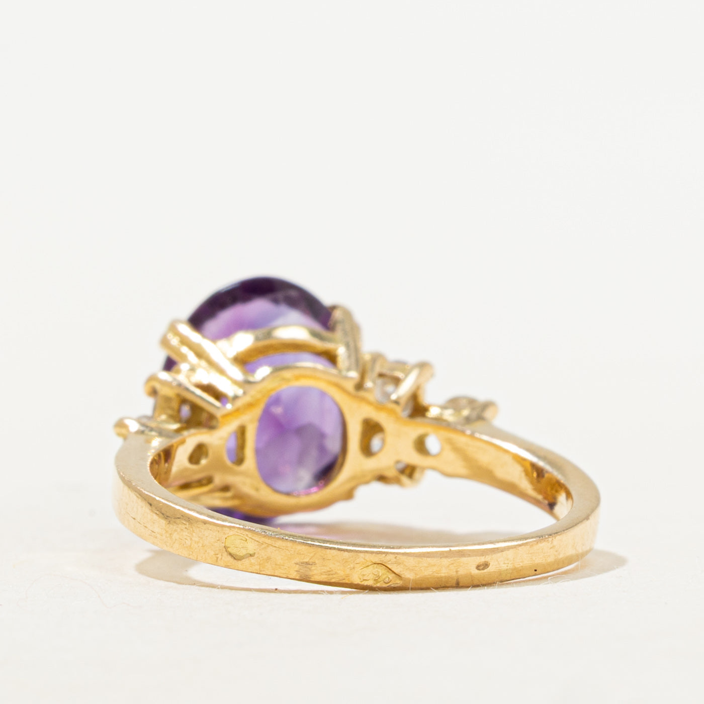 18k Amethyst & Diamond Cocktail Ring | 3.15ct, 0.30ctw | SZ 7.25