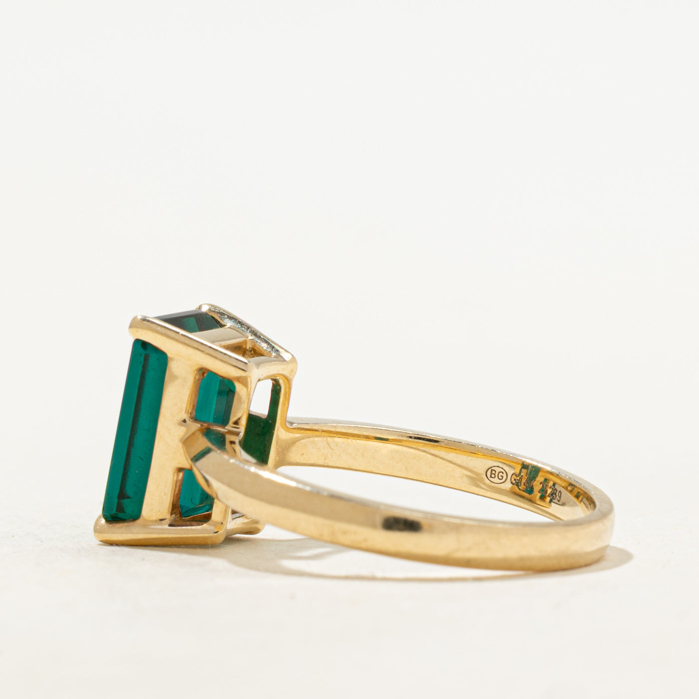 Synthetic Emerald Cocktail Ring | 3.05ct | SZ 7