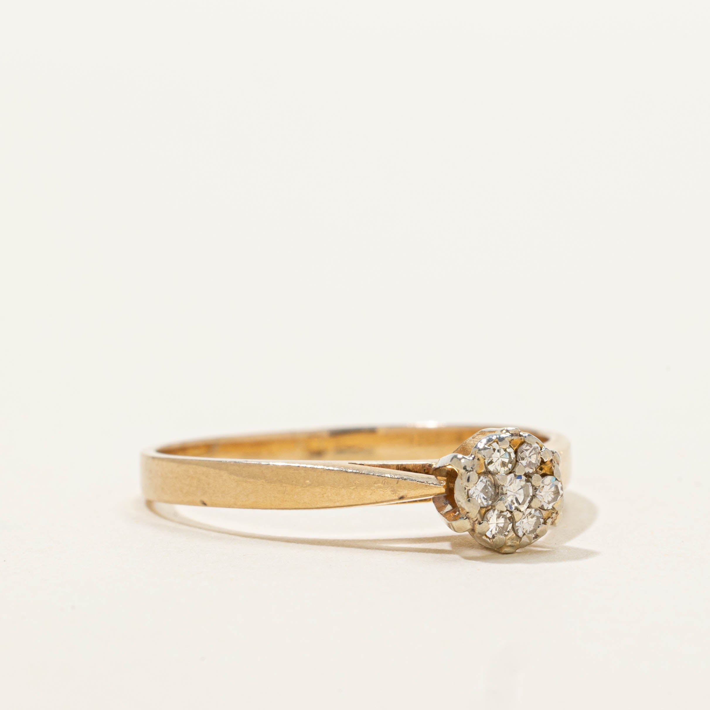 14k Diamond Circle Cluster Ring | SZ 8