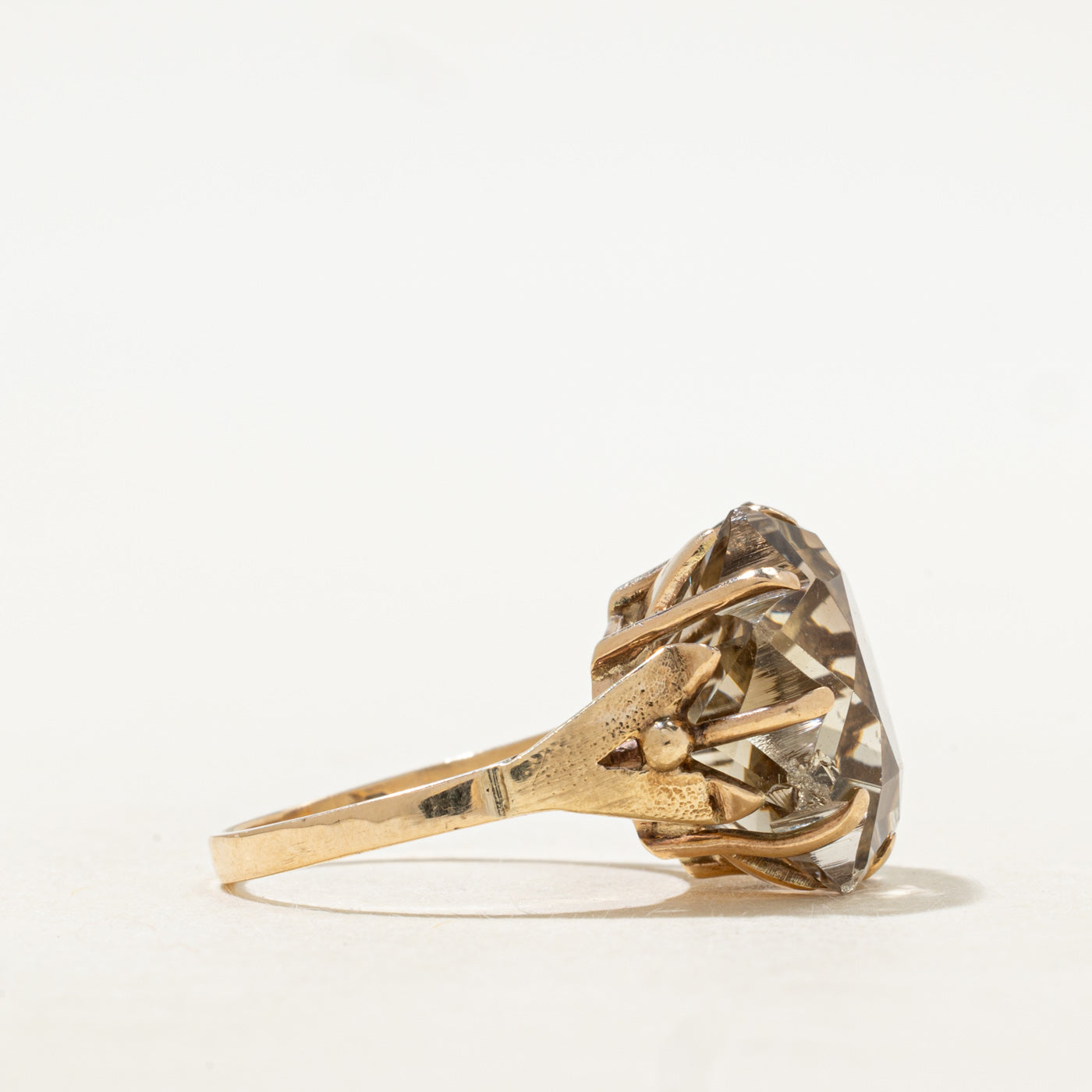 Smoky Quartz Floral Cocktail Ring | 9.54ct | SZ 5.75