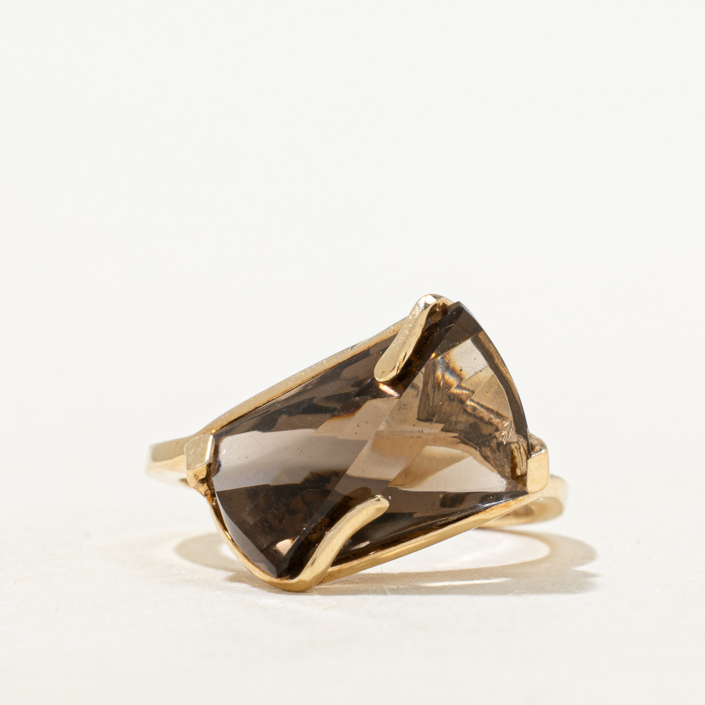Smoky Quartz Abstract Cocktail Ring | 7.50ct | SZ 6
