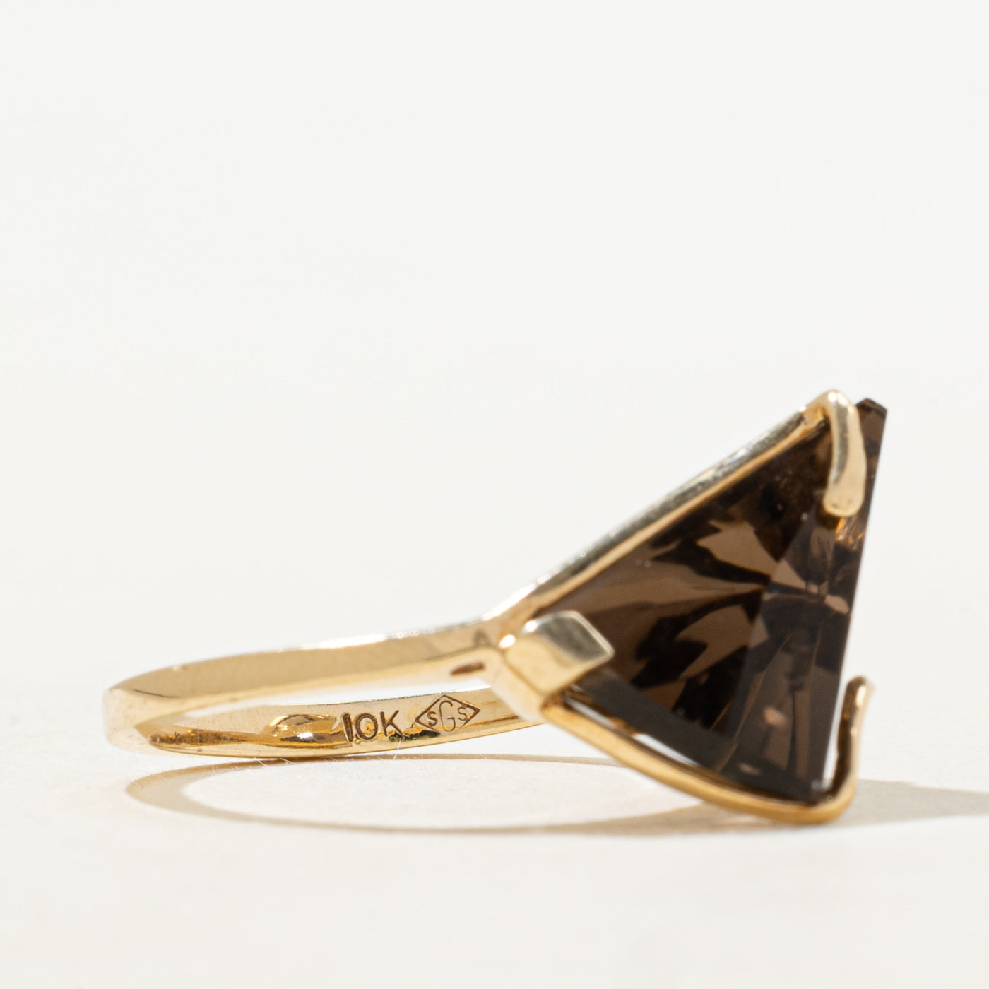 Smoky Quartz Abstract Cocktail Ring | 7.50ct | SZ 6