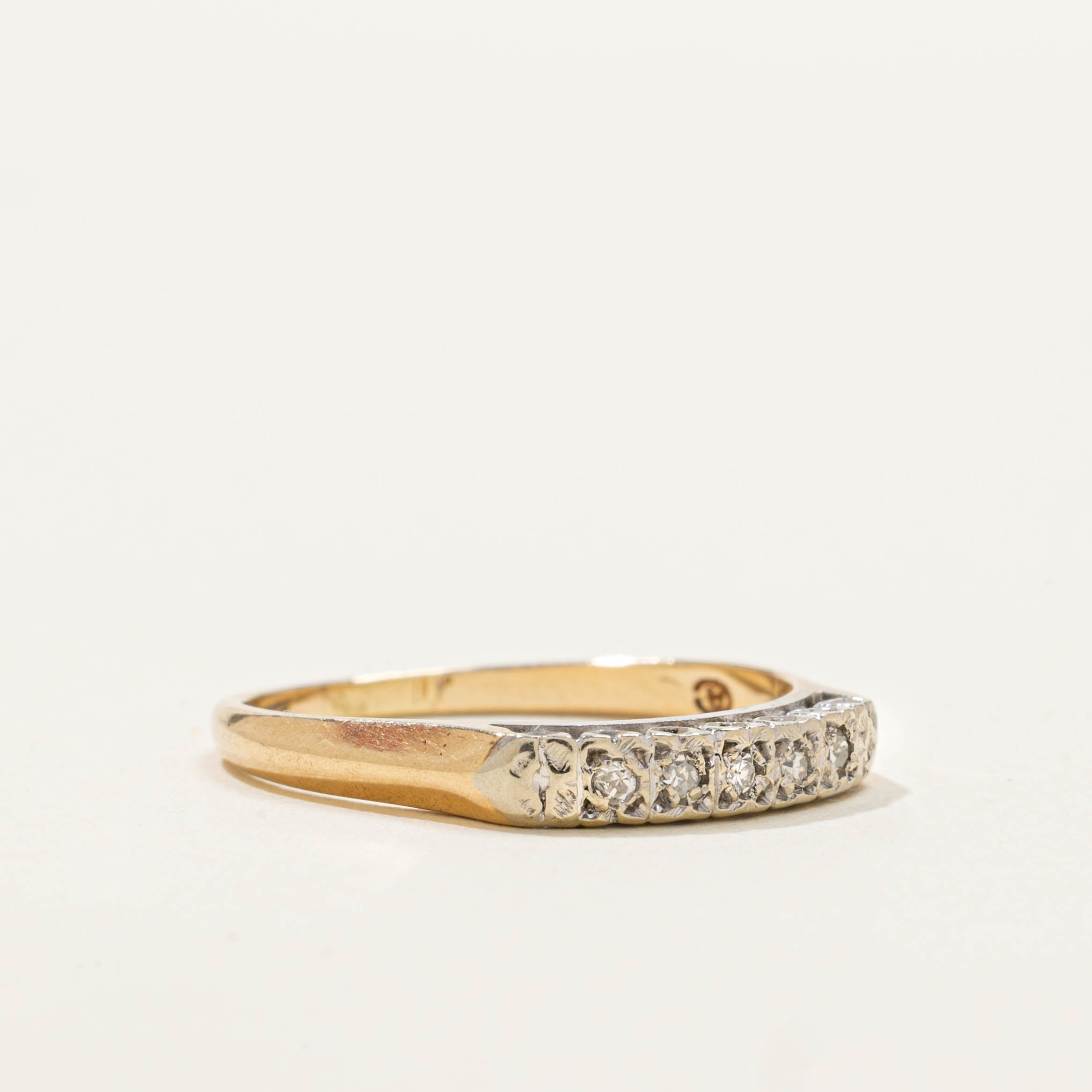 14k Five Stone Diamond Textured Ring | SZ 6.25