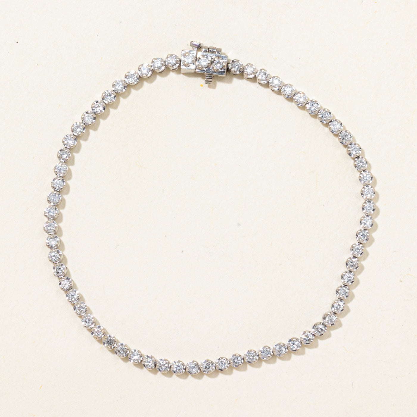 10k White Gold Diamond Tennis Bracelet | 1.05ctw | 6.25"