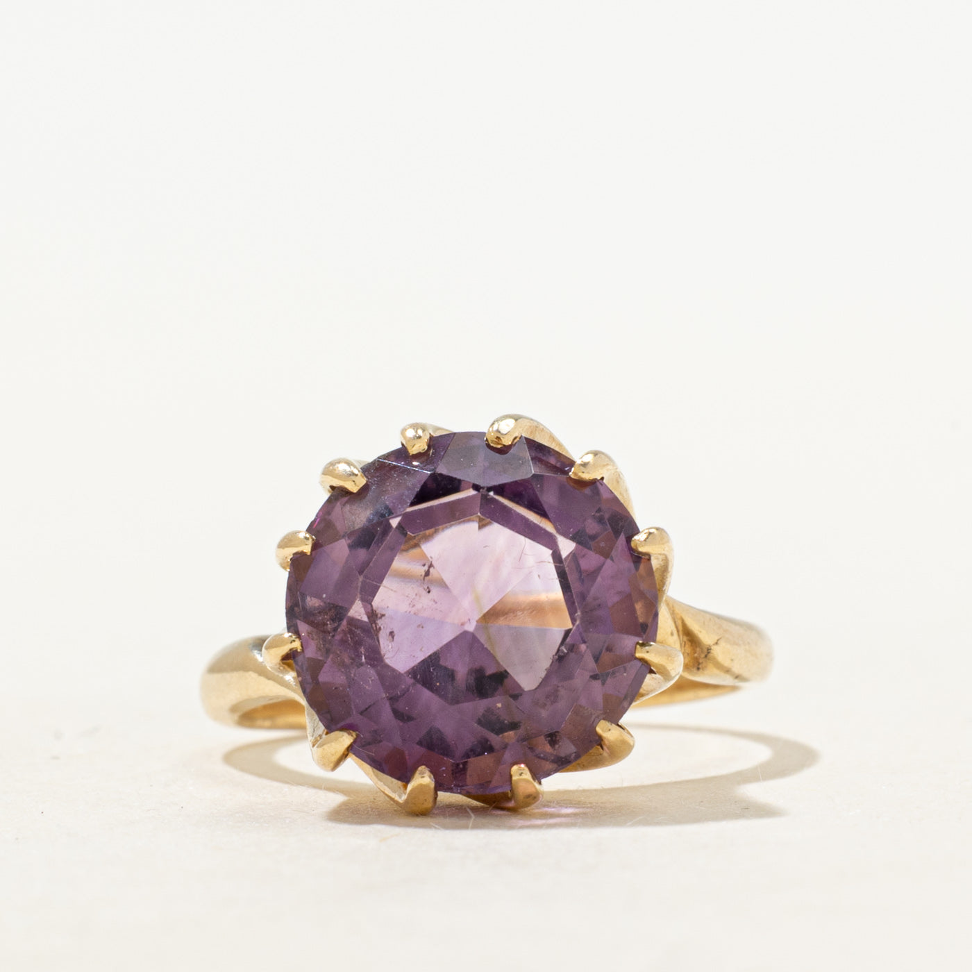 Round Cut Amethyst Cocktail Ring | 5.12ct | SZ 5.75