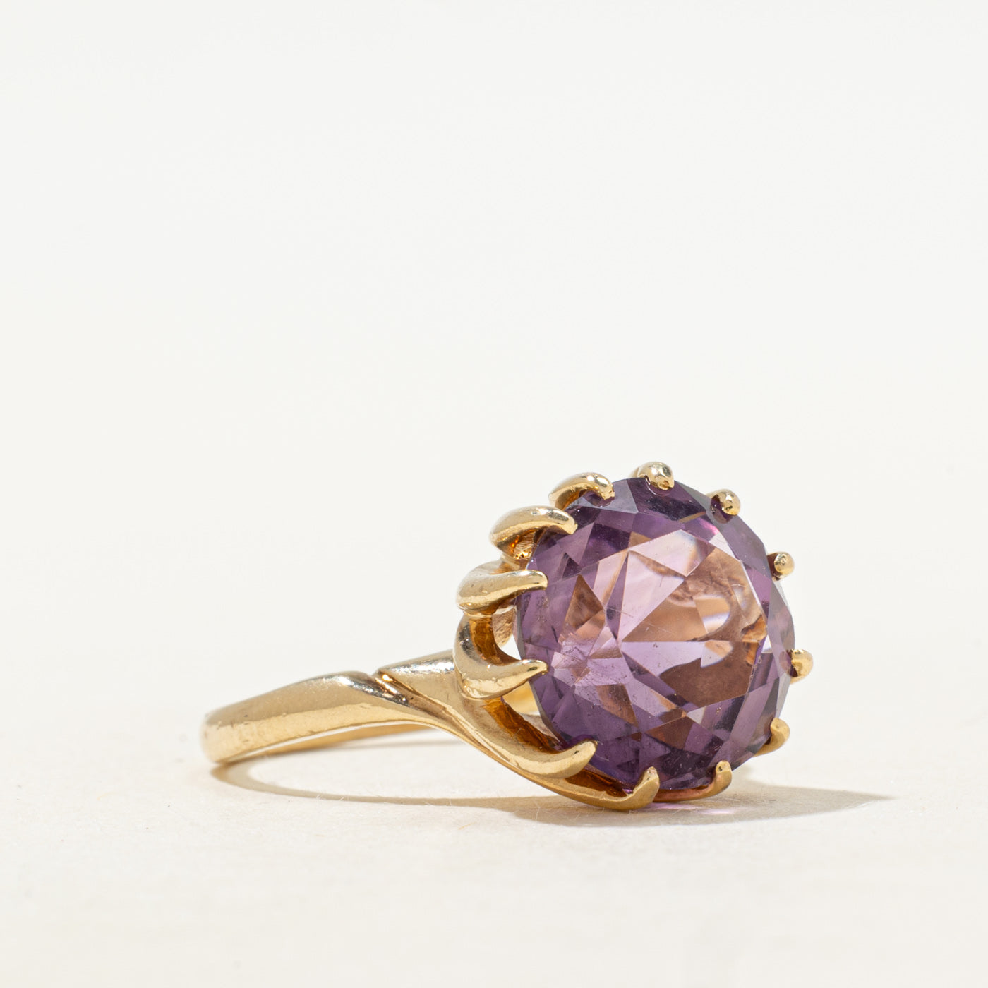 Round Cut Amethyst Cocktail Ring | 5.12ct | SZ 5.75