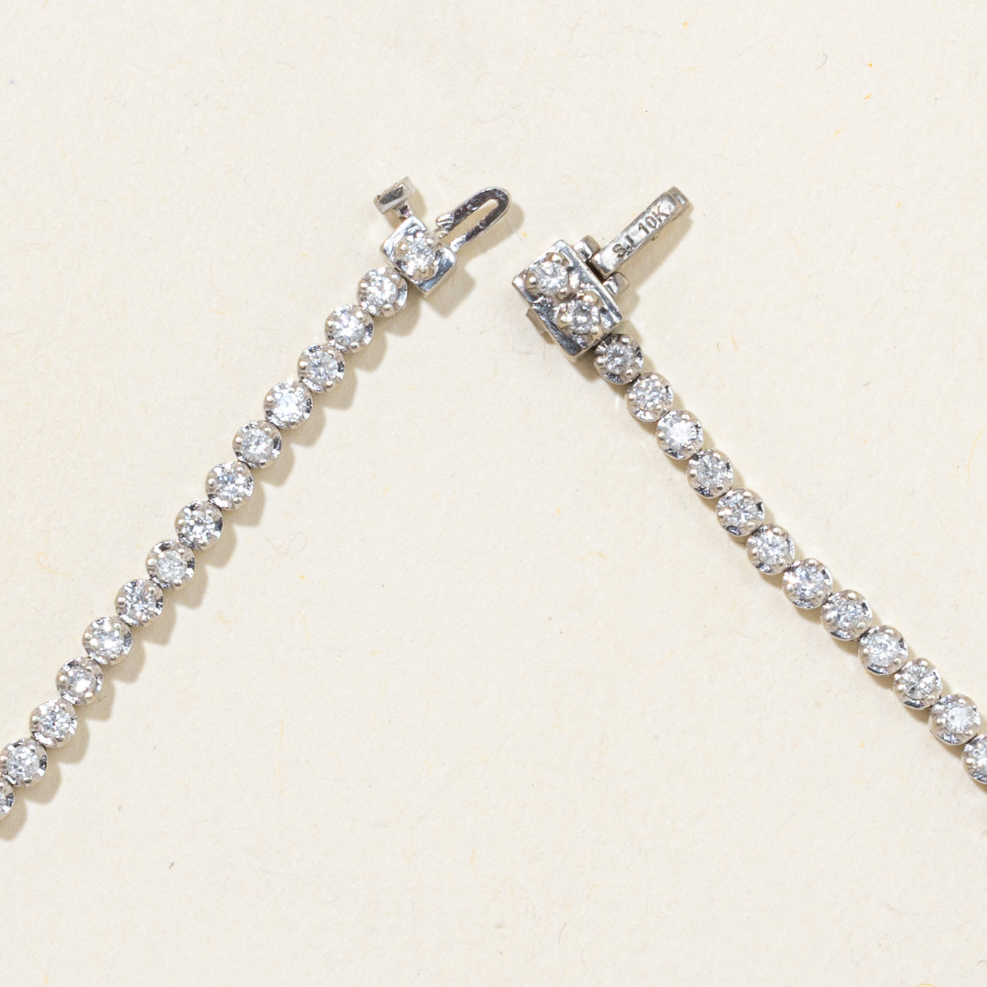 10k White Gold Diamond Tennis Bracelet | 1.05ctw | 6.25"