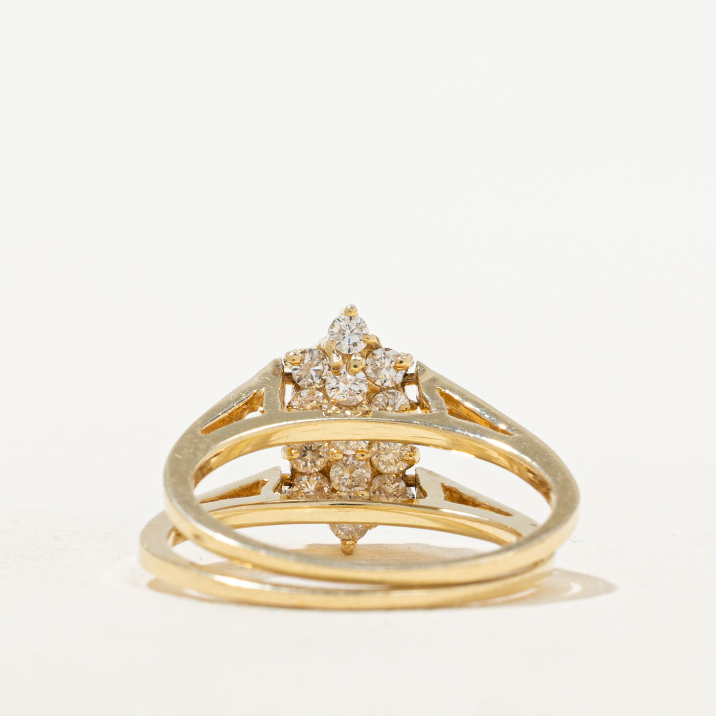 Citrine & Diamond Cluster Flipable Ring | 0.61ct, 0.37ctw | SZ 6