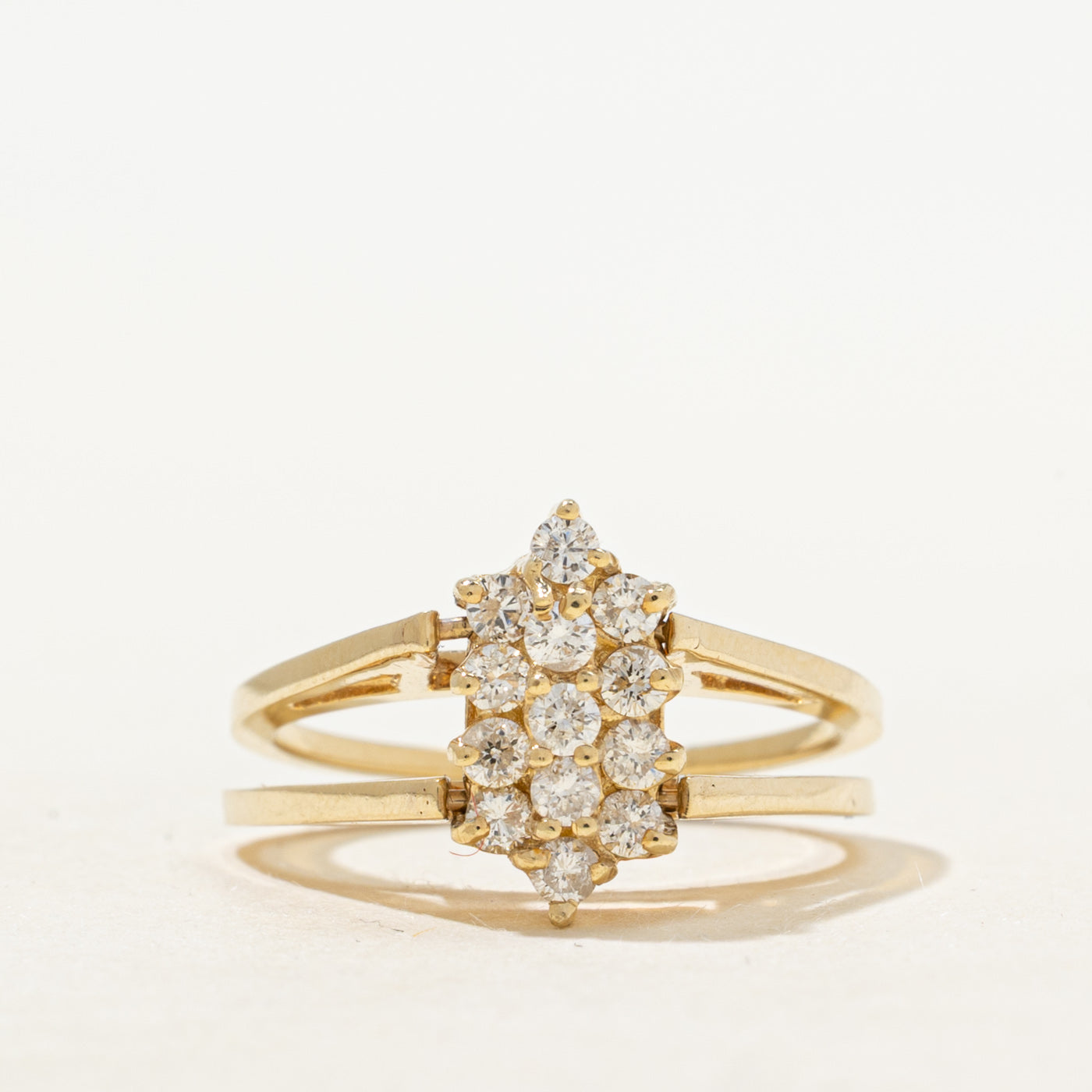 Citrine & Diamond Cluster Flipable Ring | 0.61ct, 0.37ctw | SZ 6