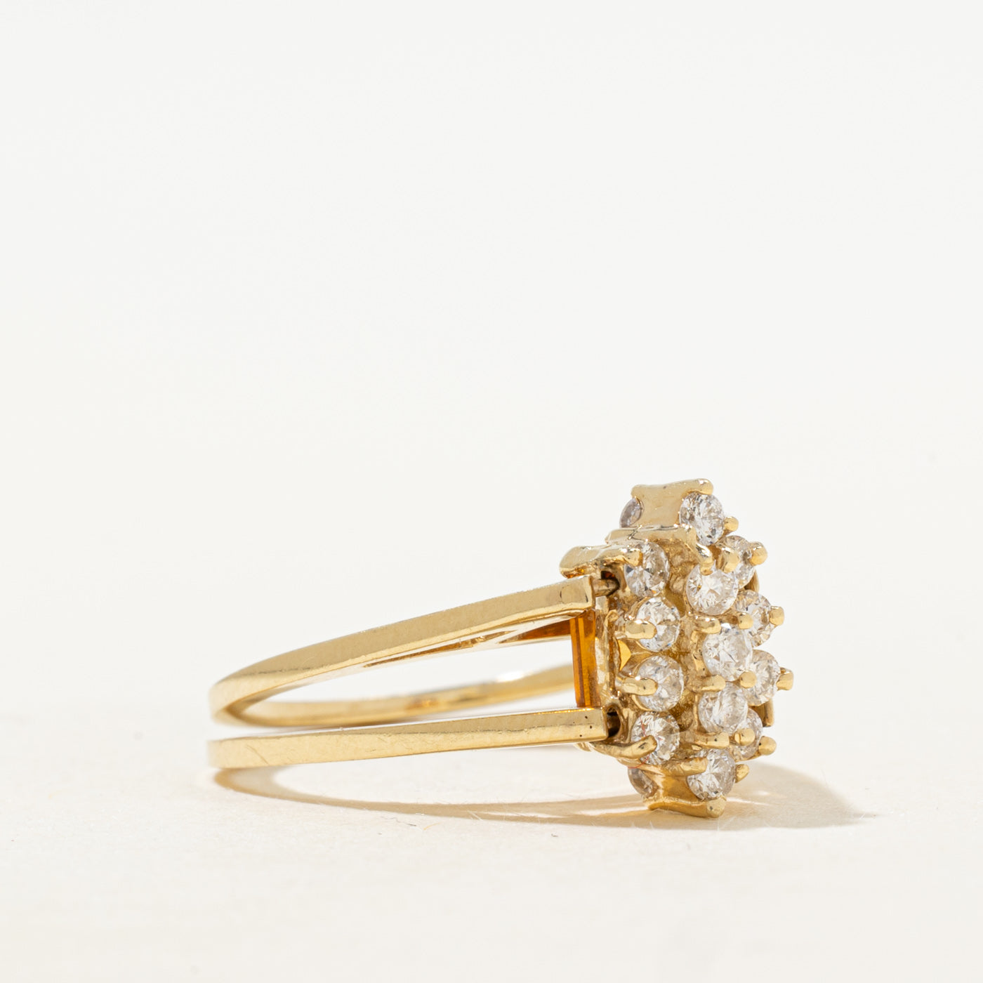 Citrine & Diamond Cluster Flipable Ring | 0.61ct, 0.37ctw | SZ 6