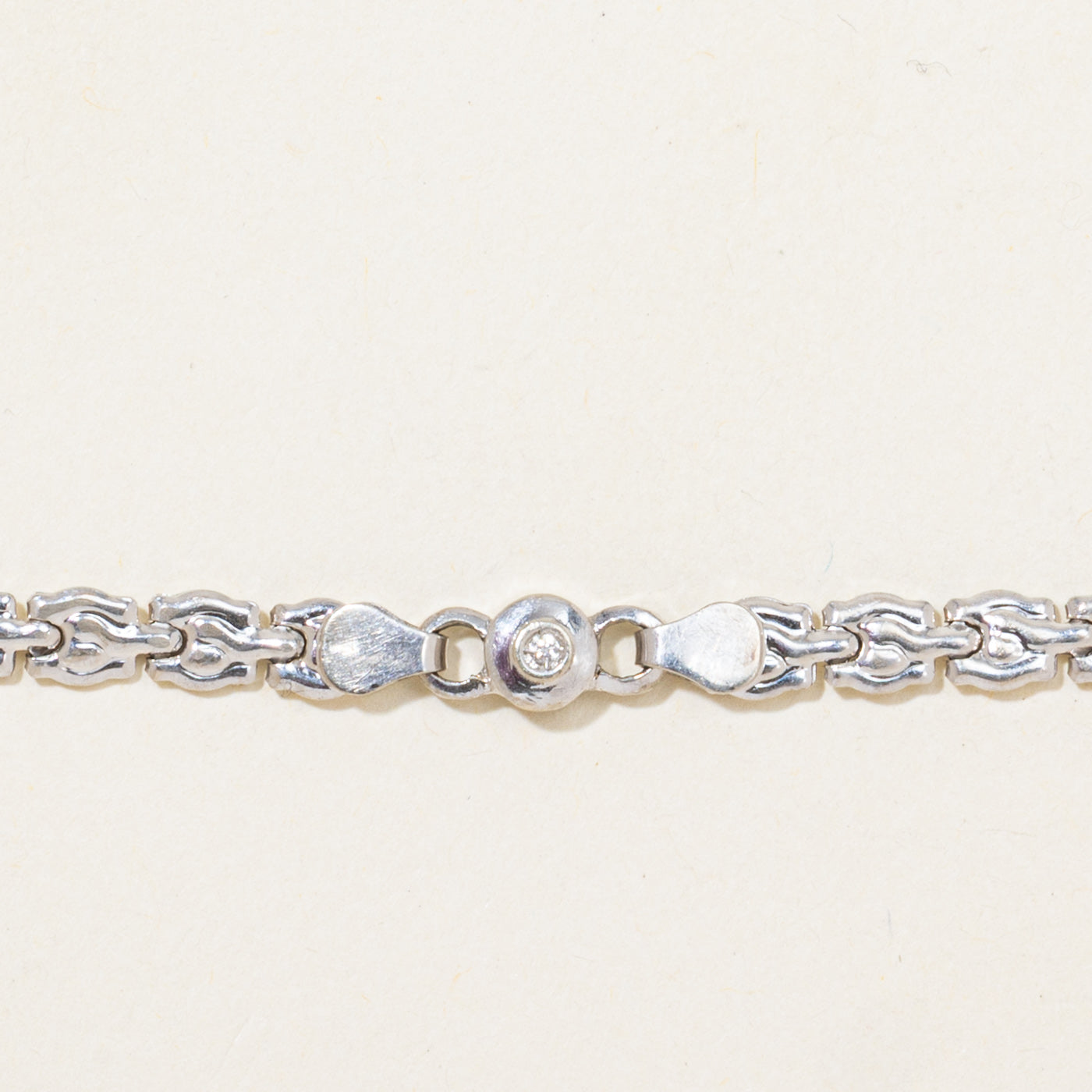 Three Stone Diamond Fancy Link Bracelet | 0.03ctw | 7.25"