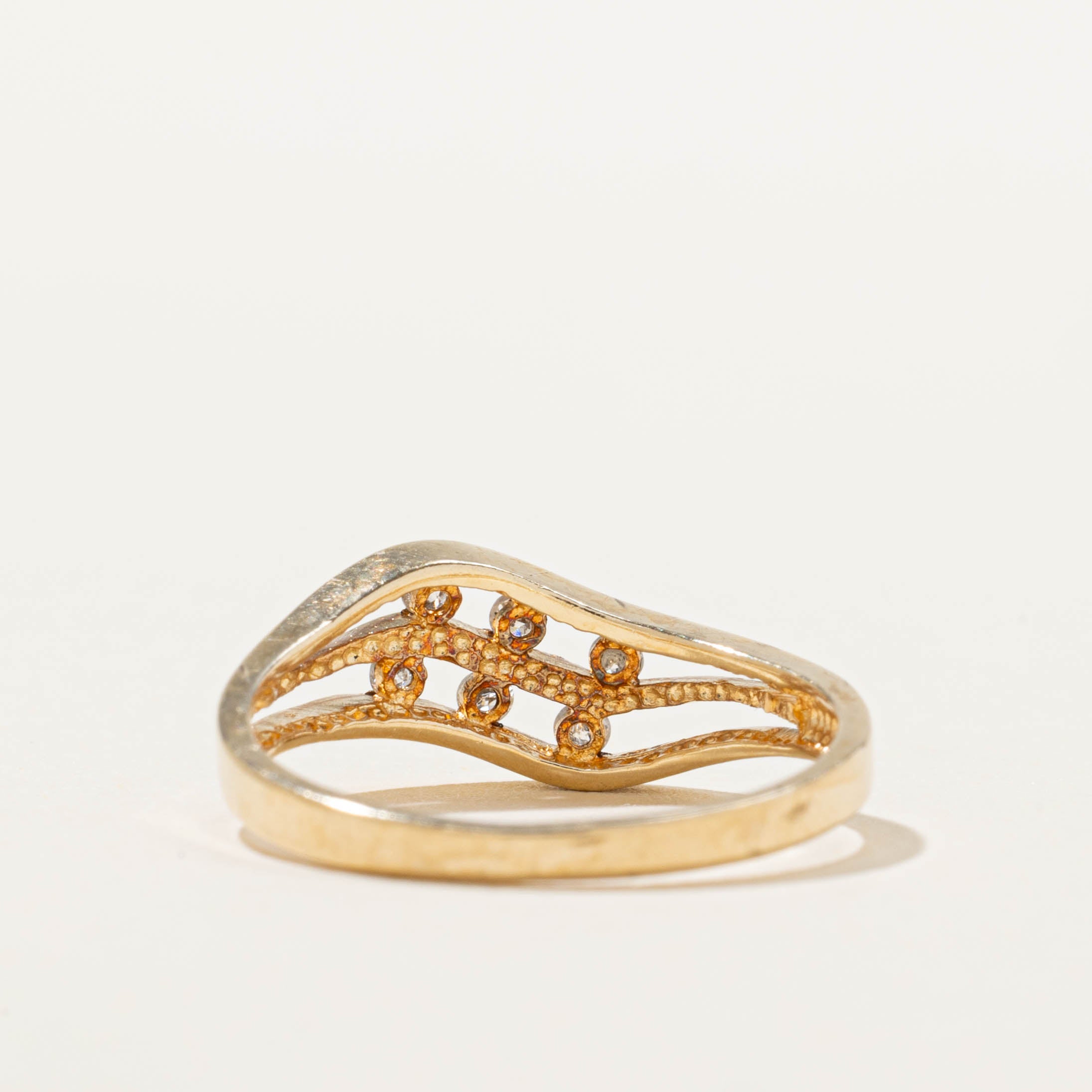 10k Diamond Double Wave Ring | SZ 6