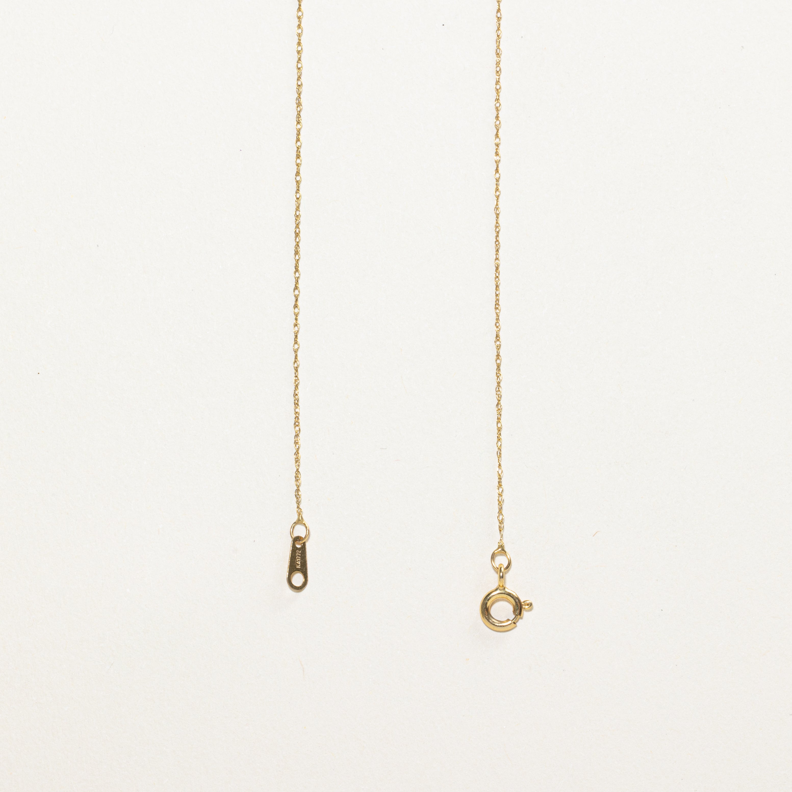 Yellow Gold Diamond Round Cluster Pendant Necklace | 0.20ctw | 18"