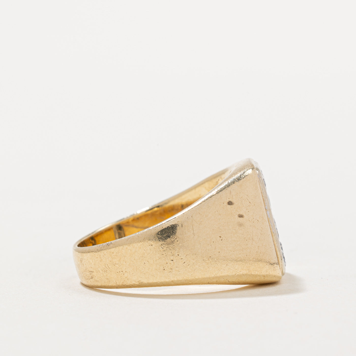 Diamond Grid Signet Ring | 1.02ctw | SZ 10.5 |