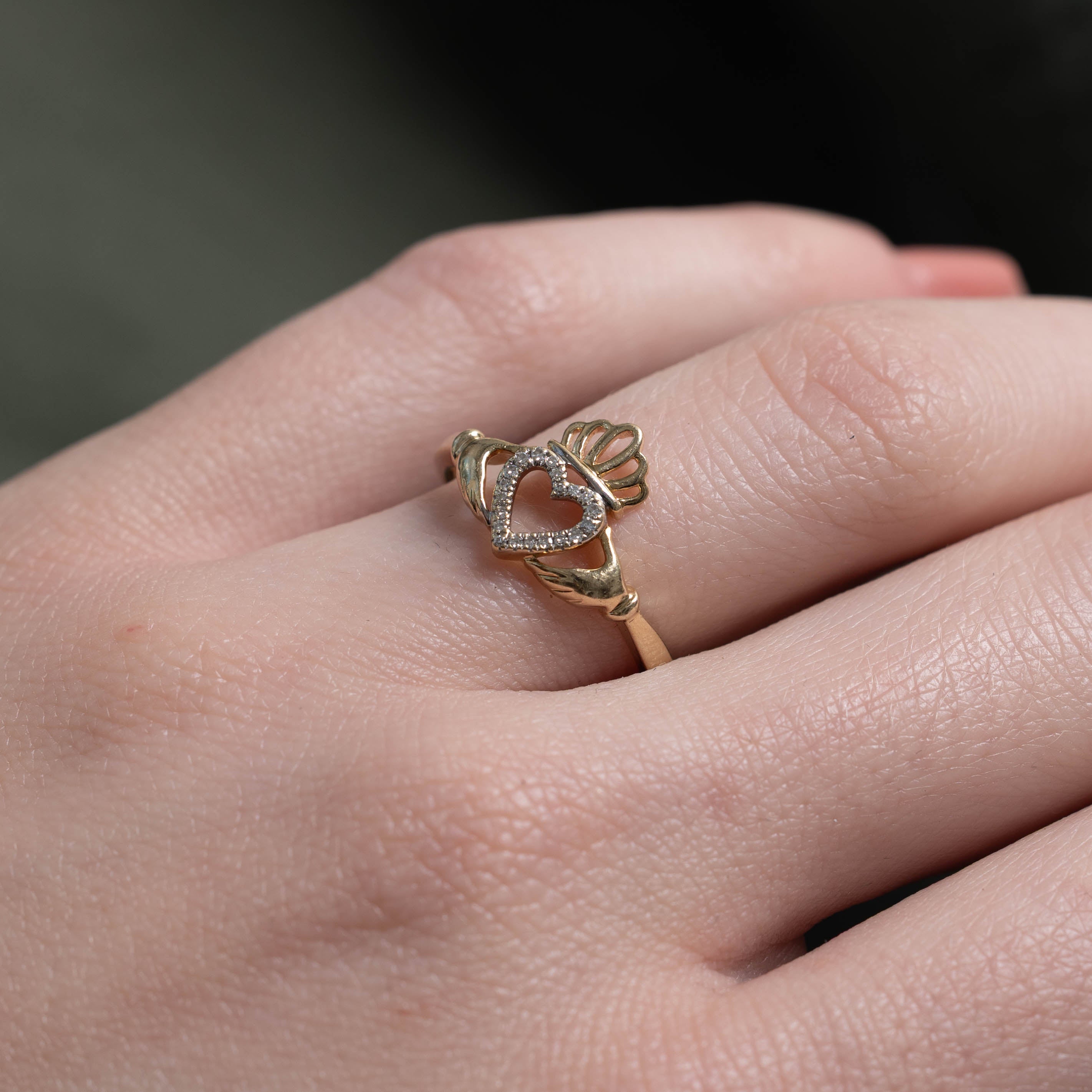 10k Diamond Claddagh Ring | SZ 5.75