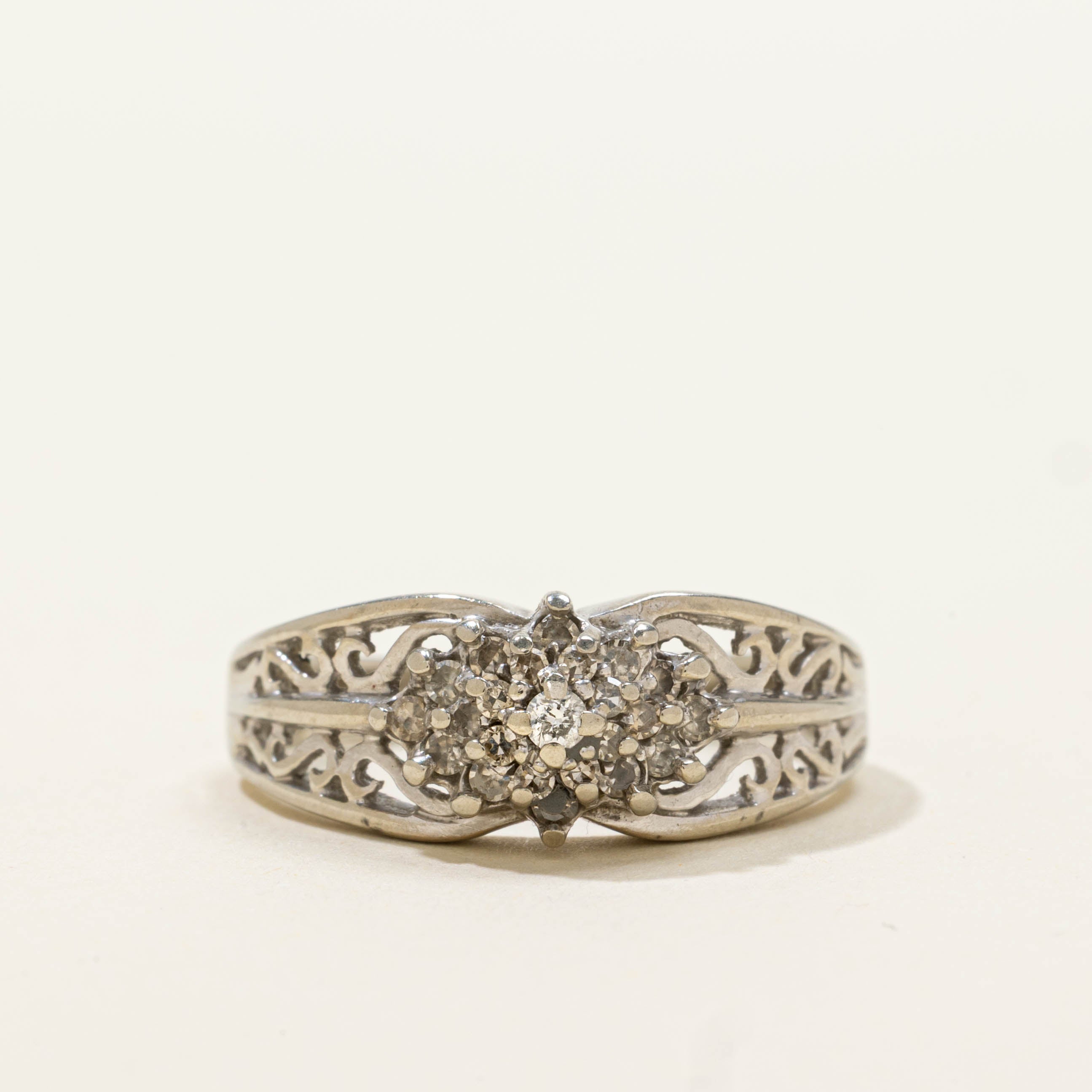 10k Diamond Cluster Openwork Ring | SZ 7.75