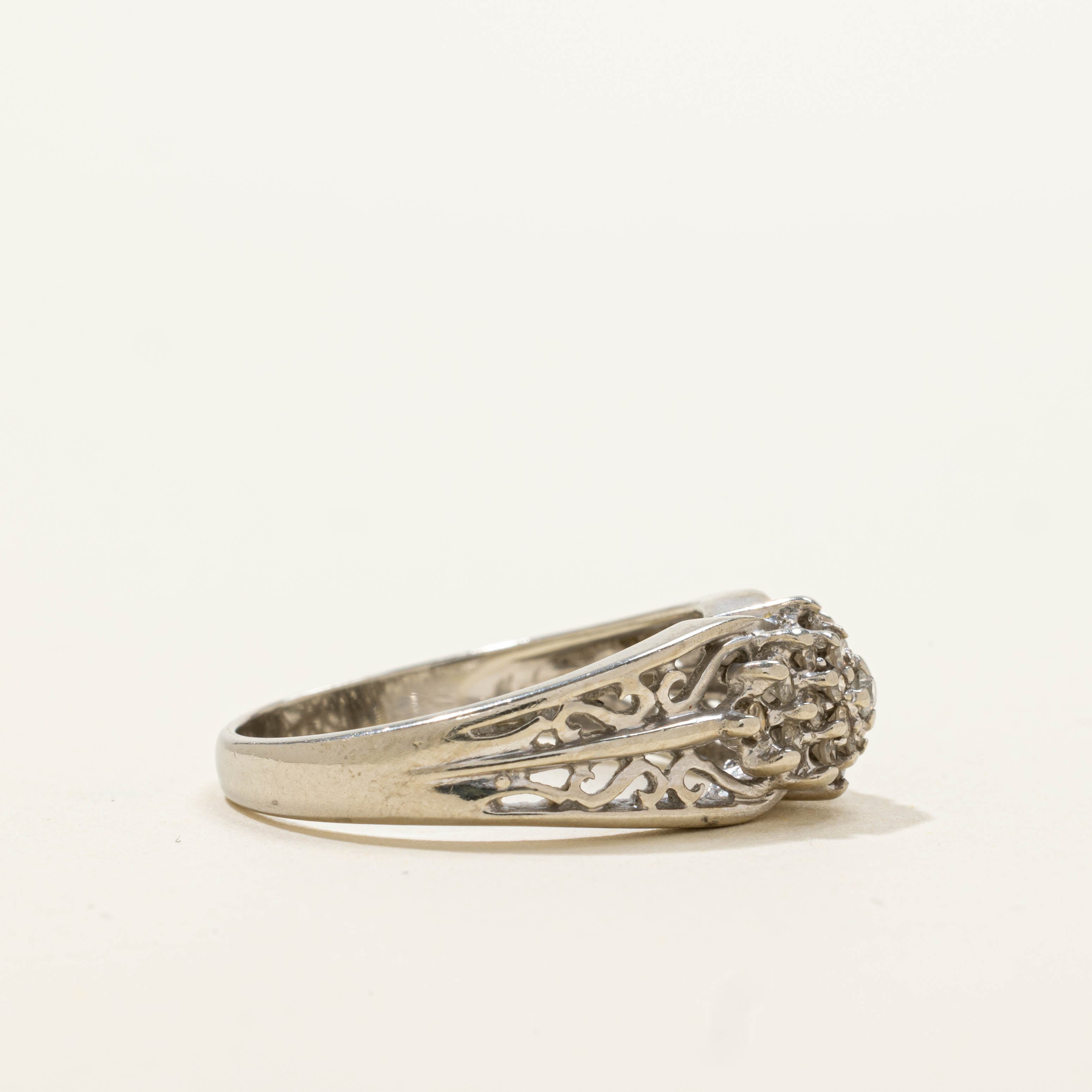 10k Diamond Cluster Openwork Ring | SZ 7.75