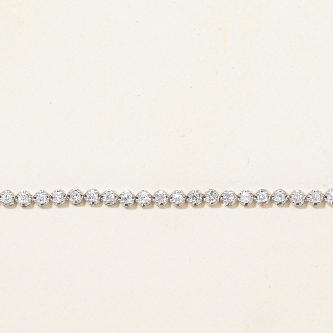 18k Basket Set Diamond Tennis Bracelet | 1.00ctw | 7"