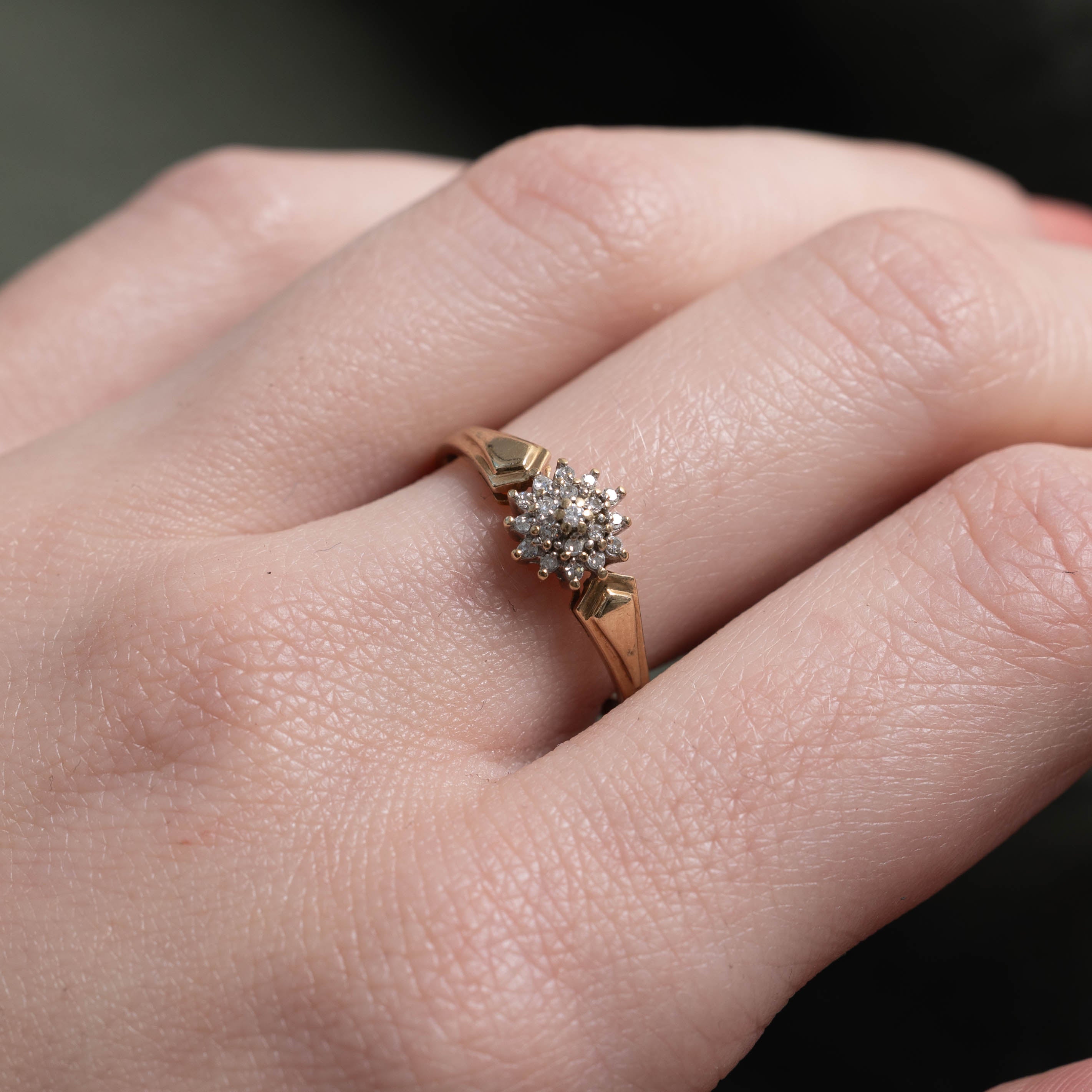10k Diamond Petal Cluster Ring | SZ 7