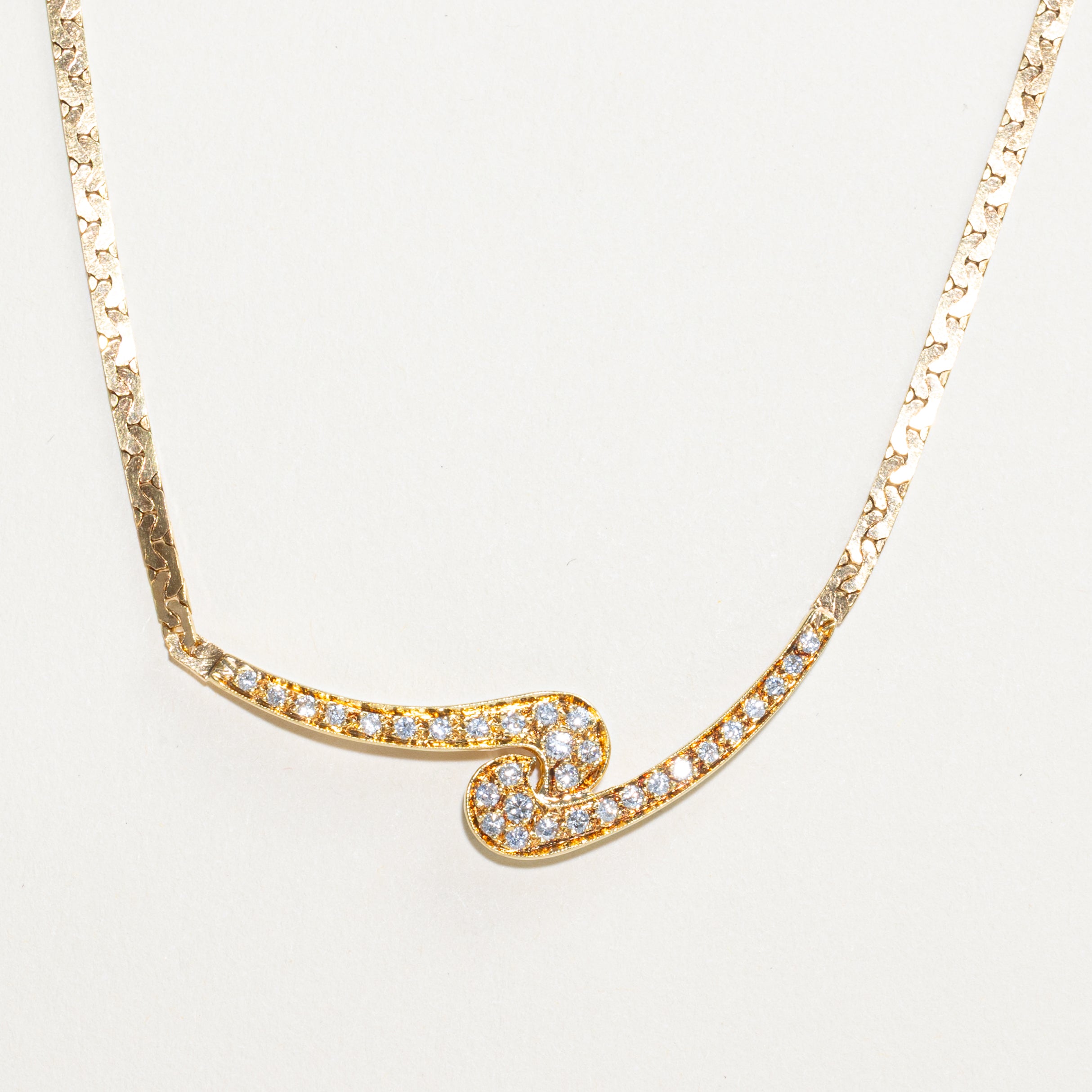 18k Yellow Gold Diamond Bypass Pendant Necklace | 0.53ctw | 16"