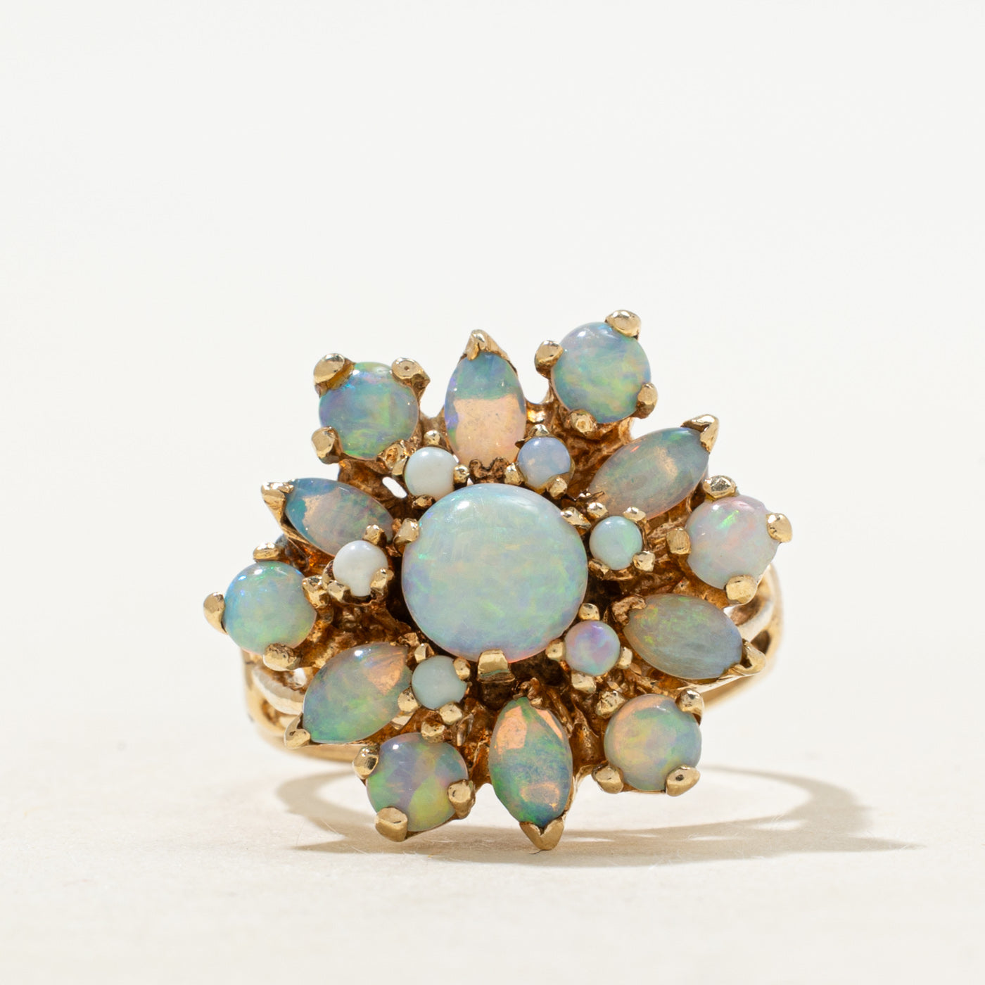 Opal Petal Cluster Cocktail Ring | 1.60ctw | SZ 6